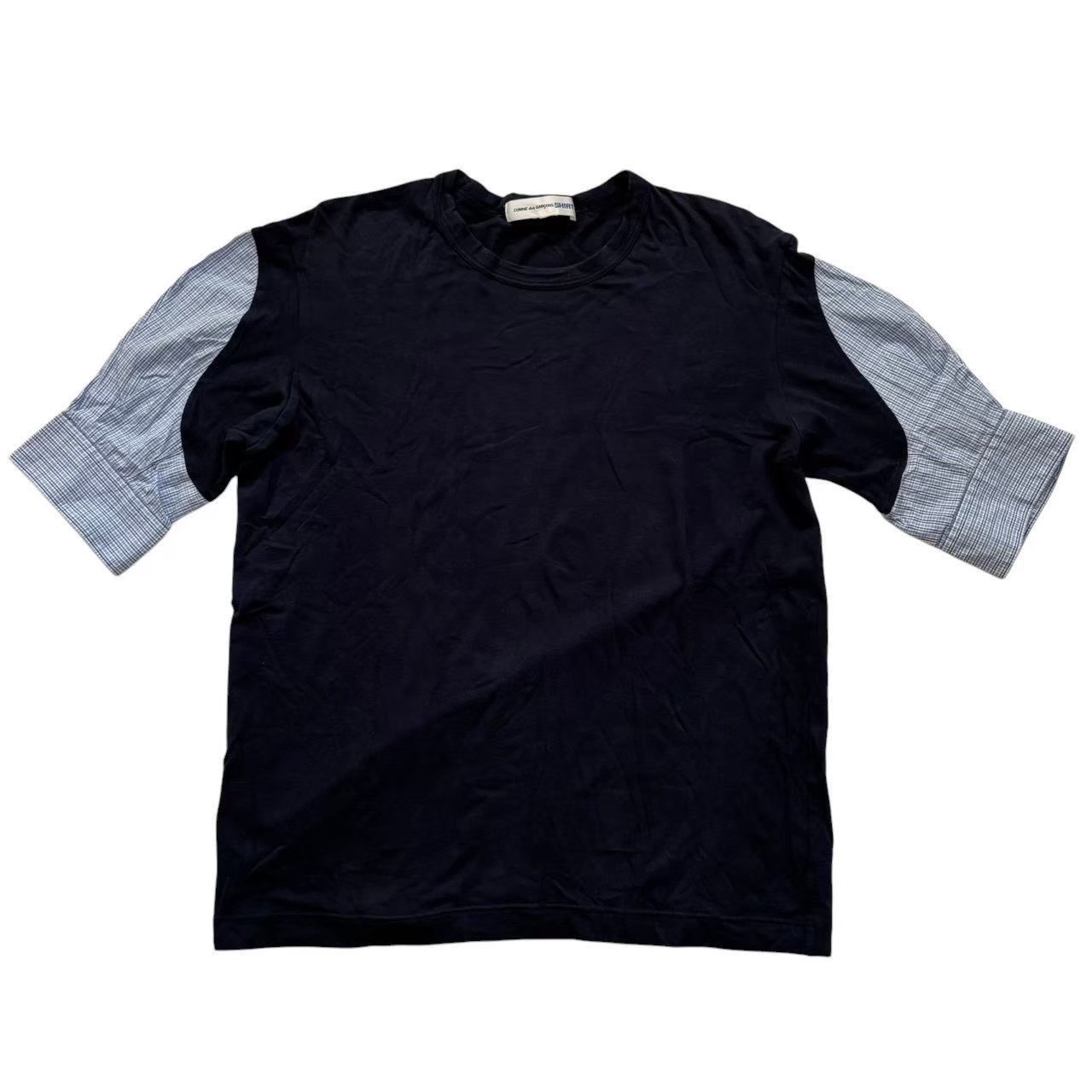 「中古」COMME des GARCONS コム デ ギャルソン チェックシャツ ブランド 紺 ネイ...
