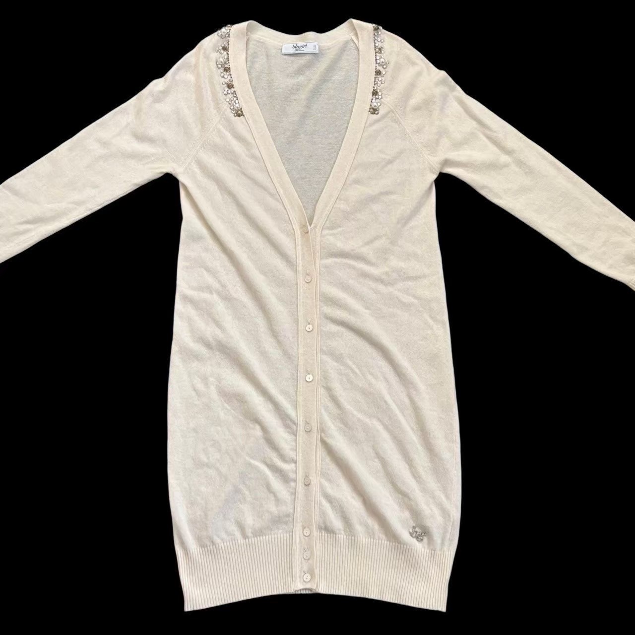 「中古」blugirl blumarine ブルーガールブルガリン ロングカーディガン 白系 ホワ...