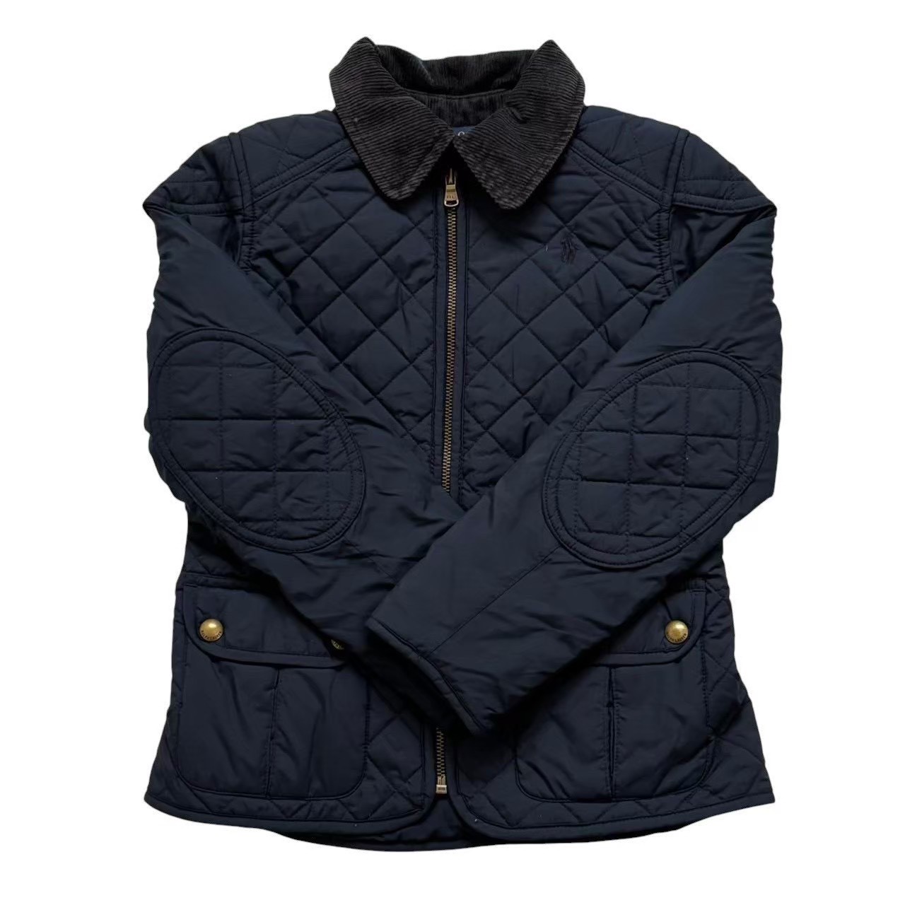 「中古」POLO Ralph Lauren ポロ ラルフローレン キルティングジャケット 紺 ネイビー キルティング ジャケット 襟 ポケット 中綿 キッズ S(7) 130cm