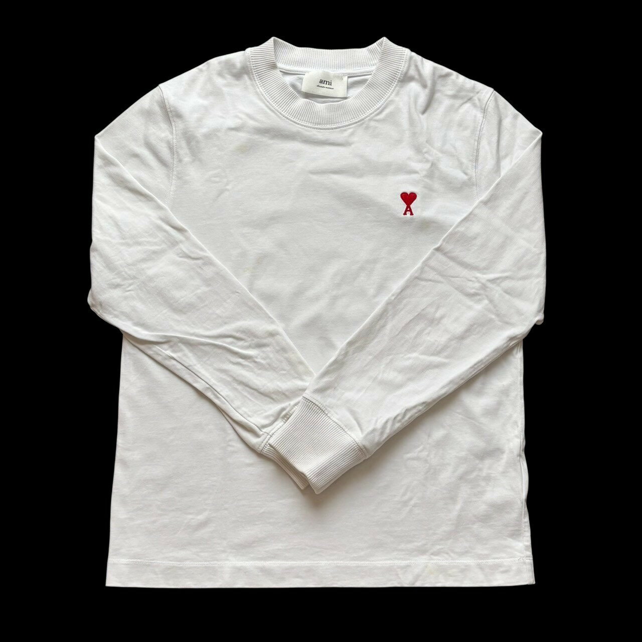 Rakuten - ［中古］AMI PARIS アミパリス ロングTシャツ 白 ホワイト ロング Tシャツ 綿 ワンポイント ハートロゴ メンズ Mサイズ ブランド ファッション
