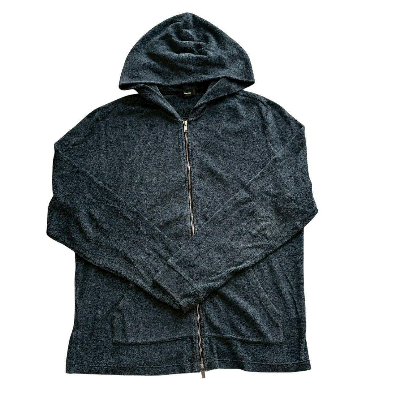 Rakuten - ［中古］　theory セオリー パーカー 紺 ネイビー フーディー タオル生地 パイル 上着 メンズ XLサイズ ジップアップ フル ファスナー フード カジュアル