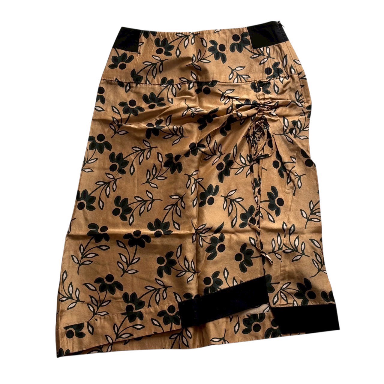 Rakuten - [中古]CIVIDINI チヴィディーニ ミディスカート ベージュ 花柄 ギャザーデザイン レディース サイズ38 Mサイズ