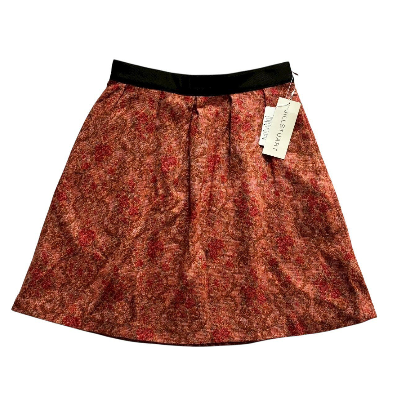Rakuten - [未使用]　JILL STUART ジルスチュアート タックスカート オレンジ系 赤系 スカート 花柄 総柄 レディース サイズ0 Sサイズ