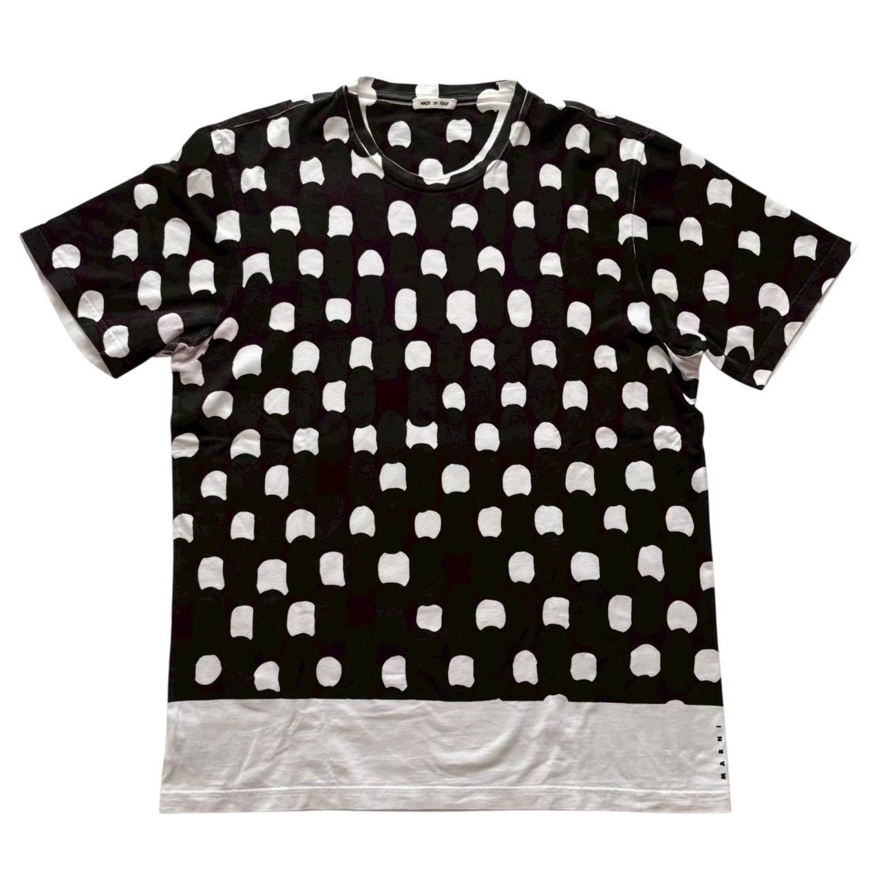 Rakuten - ［中古］MARNI マルニ プリントTシャツ 白 黒系 ホワイト ブラック プリント 水玉 ドット シャツ メンズ サイズ48 Lサイズ ブランド ファッション アパレル