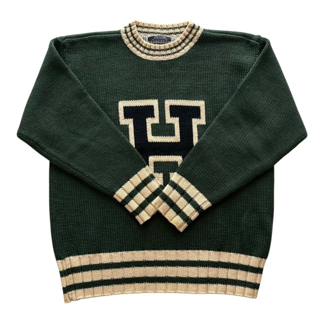 乐天商城 - ［中古］TOMMY HILFIGER トミーフィルフィガー ニットセーター 緑 グリーン ニット セーター フラッグタグ Hロゴ トレーナー レディース Mサイズ
