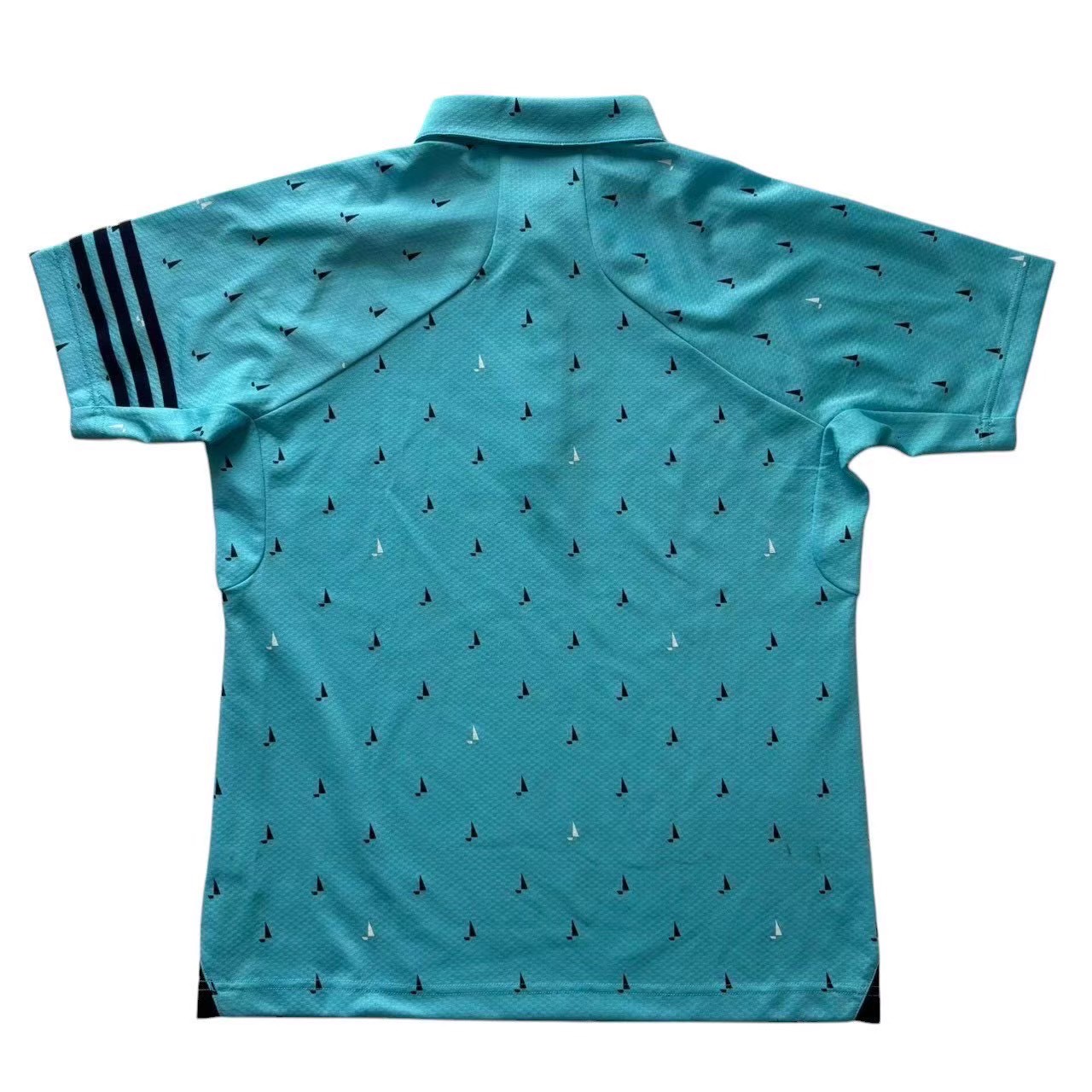 ［中古］adidas アディダス 半袖ポロシャツ 水色 ゴルフウェア 人気 メーカー 半袖 ポロシャツ ゴルフ ウェア スポーツ ヨット メンズ Mサイズ