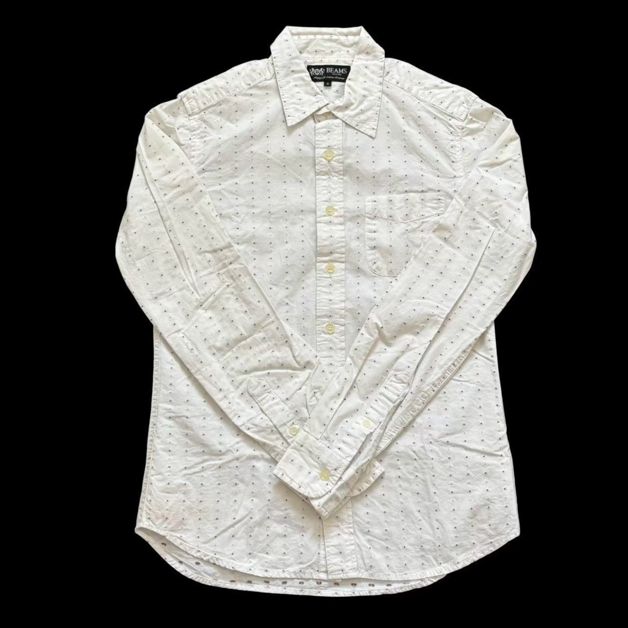 Rakuten - ［中古］BEAMS ビームス Yシャツ 白 ホワイト ドット トップス 水玉 シャツ 長袖 長袖シャツ メンズ Sサイズ ブランド ファッション アパレル