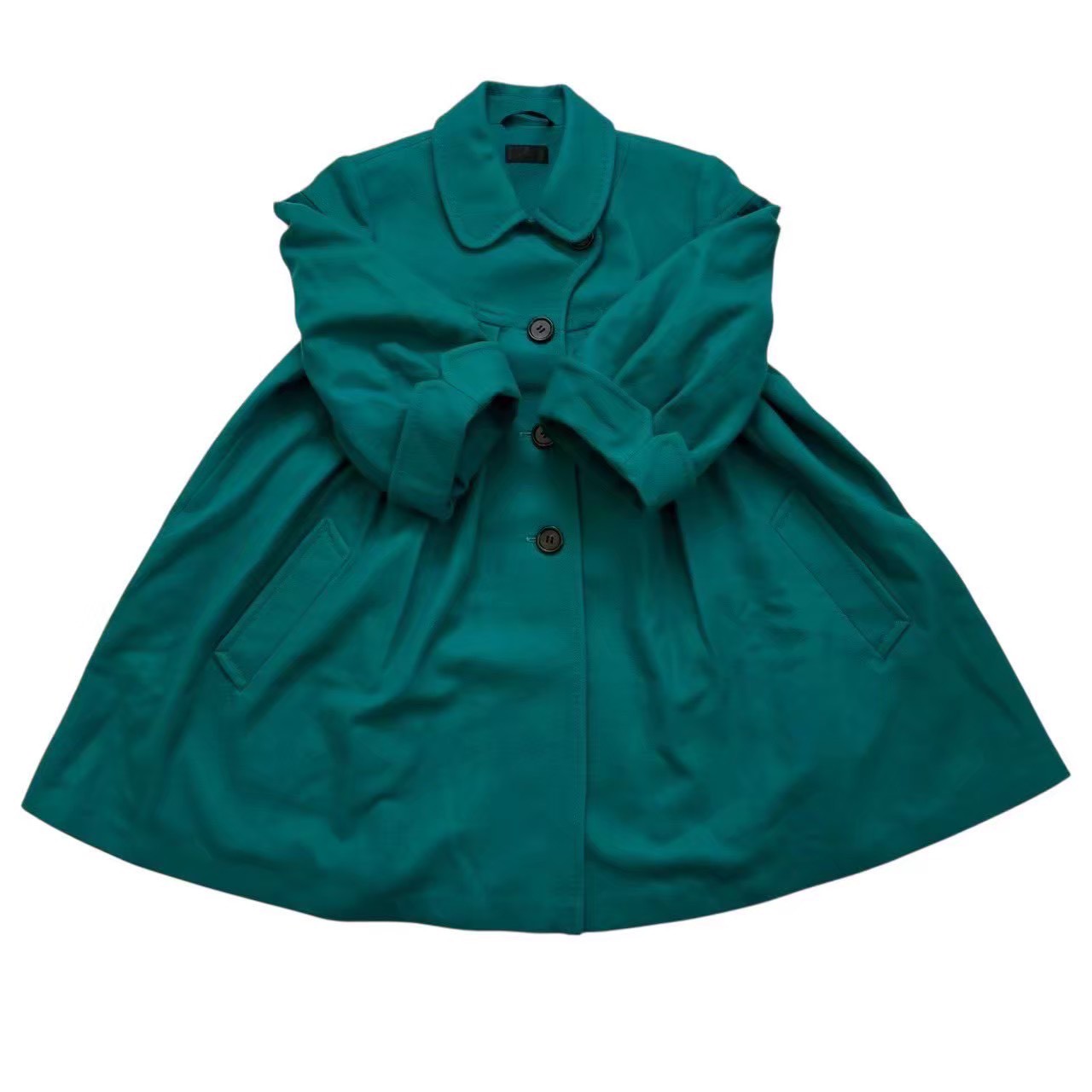 Rakuten - ［中古］Paul smith ポールスミス トレンチコート ターコイズブルー 緑系 青系 バルーン袖 トレンチ コート アウター 上着 派手 レディース サイズ40 Lサイズ