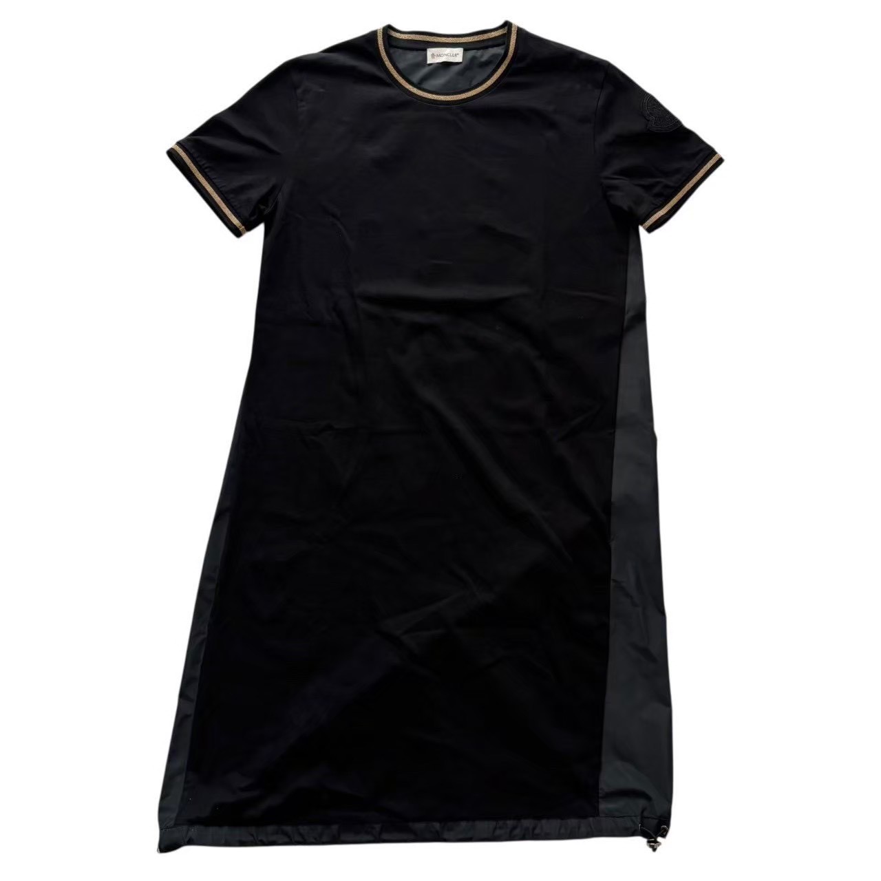 Rakuten - ［中古］MONCLER モンクレール 半袖ワンピース 黒 ブラック ワンピース 半袖 ABITO F20938171700 V8058 レディース Sサイズ 綿 ポリエステル