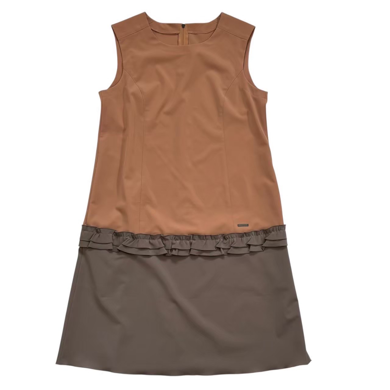 Rakuten - ［中古］FOXEY NEWYORK フォクシー アパレル ブランド ファッション ワンピース オレンジ系 ポリエステル フリル バイカラー Mサイズ相当 レディース