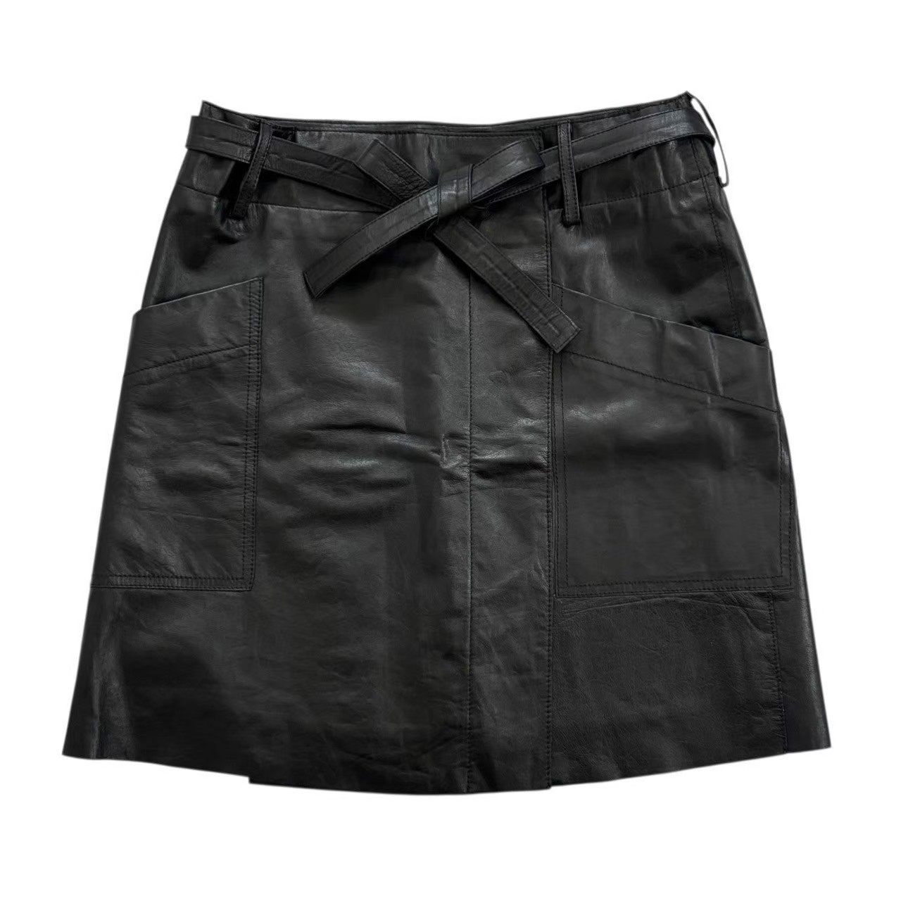 Rakuten - ［中古］maison margiela メゾン マルジェラ アパレル ブランド ファッション ボトムス スカート ラップスカート ブラック 牛革 サイズ40 Mサイズ レディース