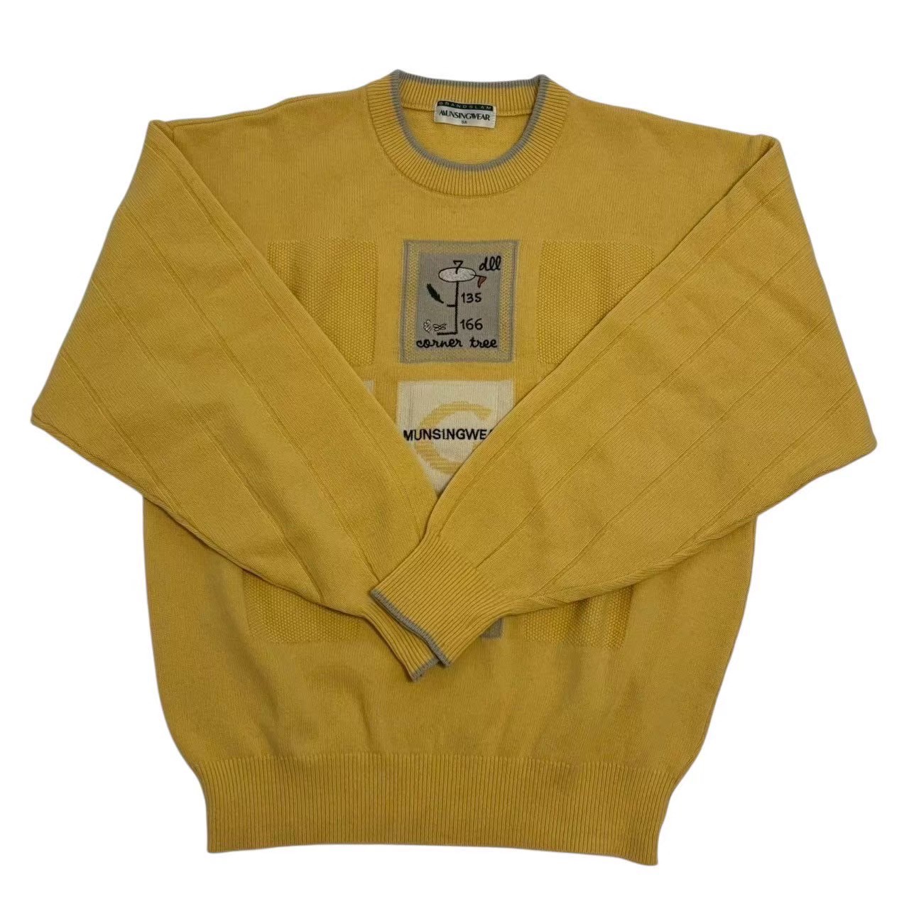 Rakuten - ［中古］MUNSINGWEAR マンシングウェア ニットセーター 黄 イエロー ペンギン 刺繍 ゴルフ ゴルフウェア 趣味 スポーツ メンズ Sサイズ