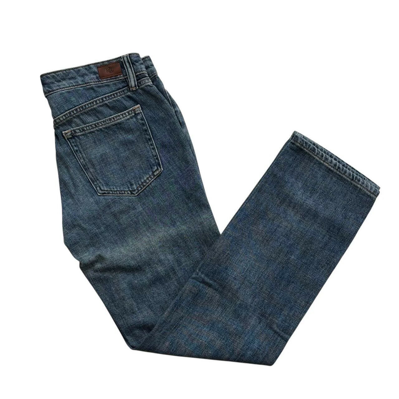 Rakuten - ［中古］LAUREN ローレン ラルフローレン デニムパンツ 青 ブルー デニム パンツ ボトムス 長ズボン レディース サイズ00 XSサイズ 綿 コットン