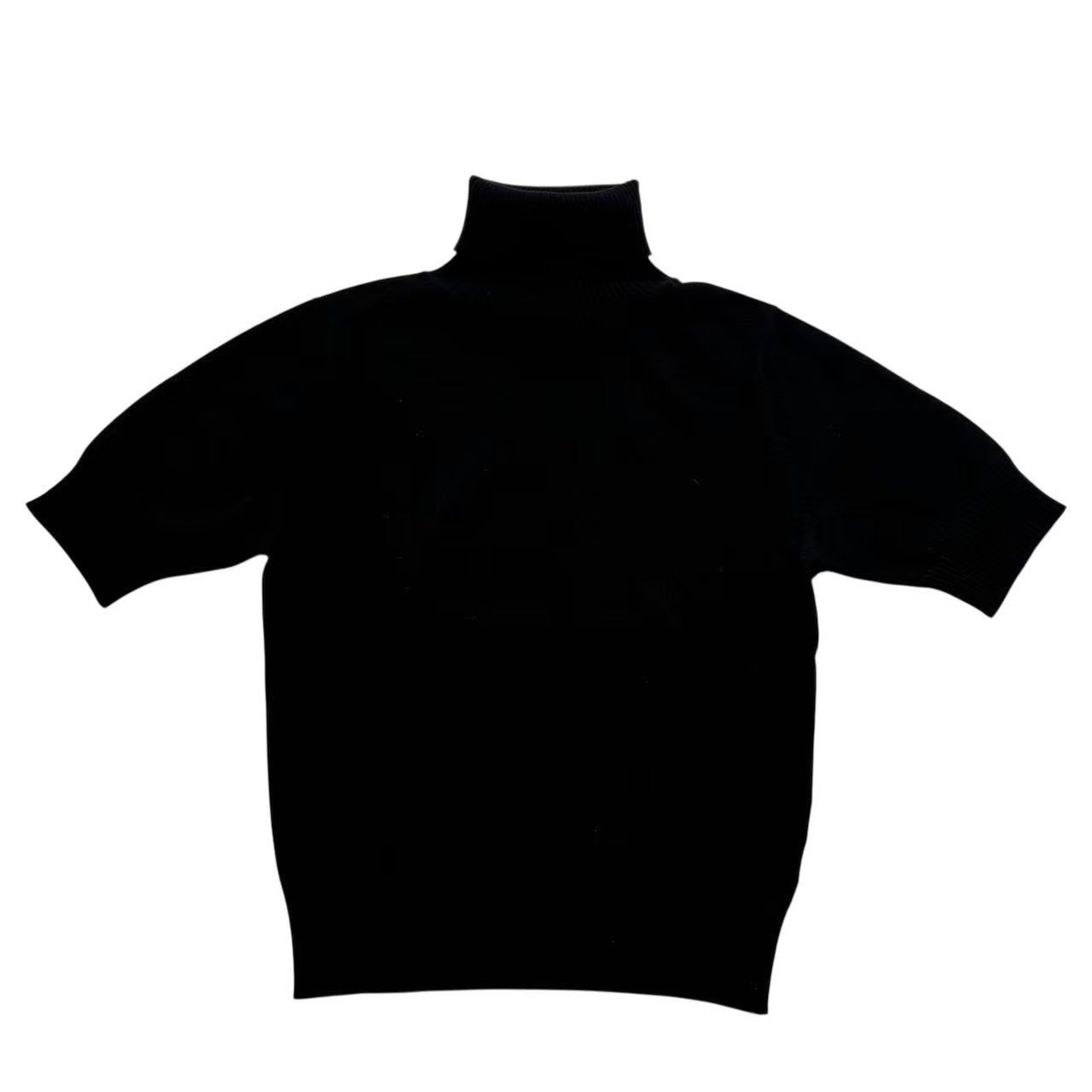 Rakuten - ［中古］Rene ルネ ハイネック半袖ニット 黒 ブラック シンプル 半袖 ニット トップス ハイネック カシミヤ レディース サイズ9 Mサイズ
