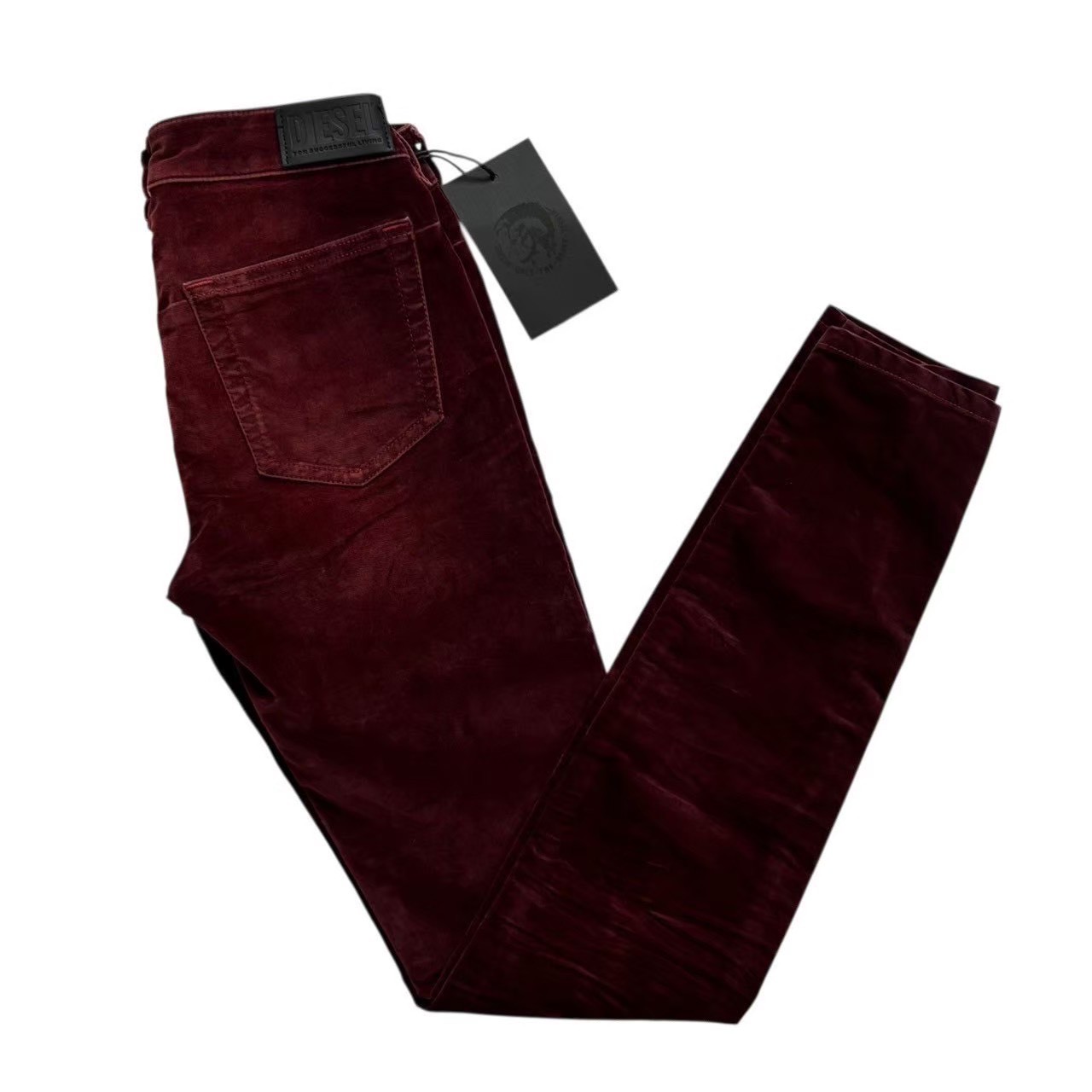 乐天商城 - ［中古］DIESEL ディーゼル コーデュロイスキニーパンツ 赤 レッド コーデュロイ スキニー パンツ ストレッチパンツ レディース サイズ24 XSサイズ