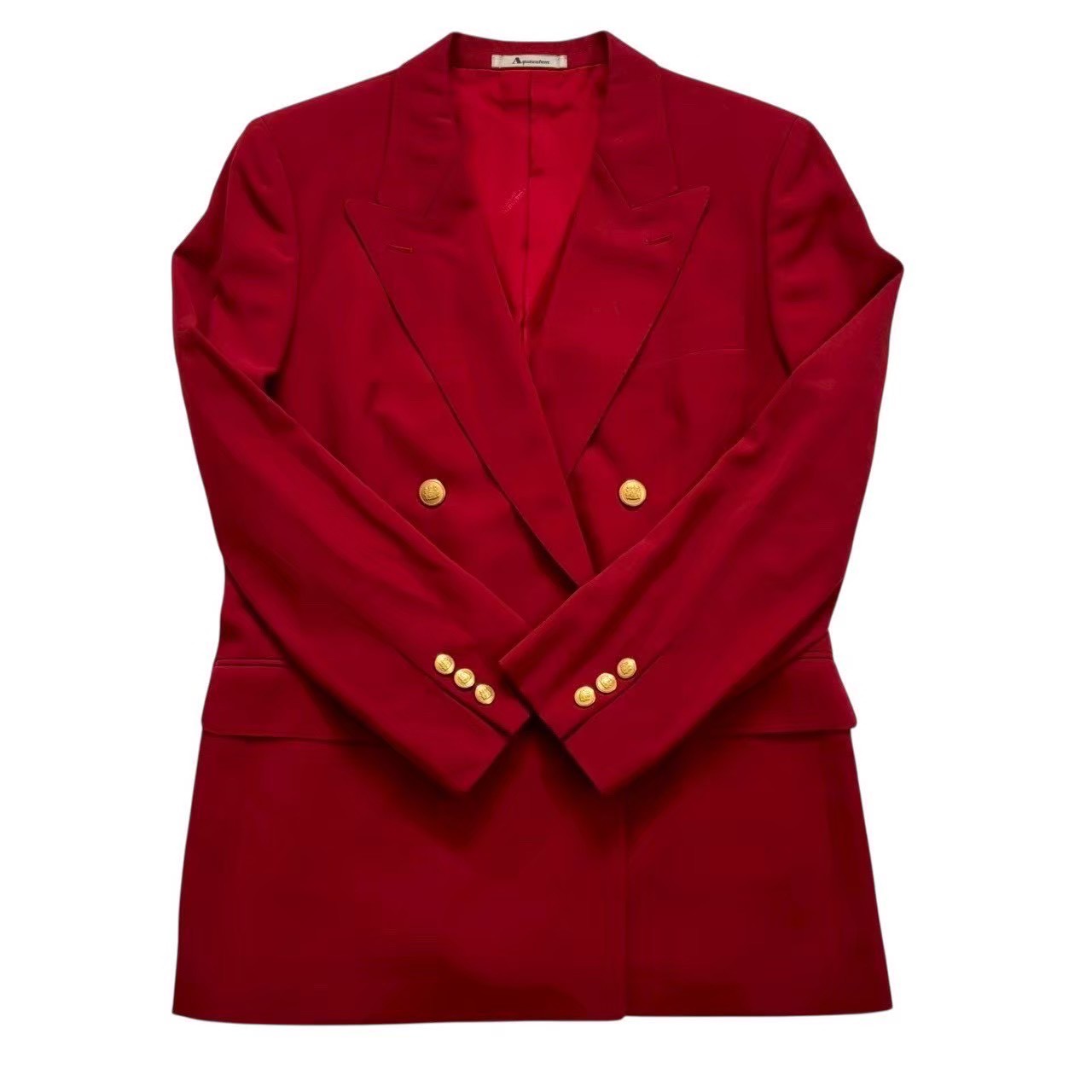 乐天商城 - ［中古］Aquascutum アクアスキュータム テーラードジャケット 赤系 レッド系 ヴィンテージ ダブルジャケット ダブルボタン ウール レディース 9号 Mサイズ