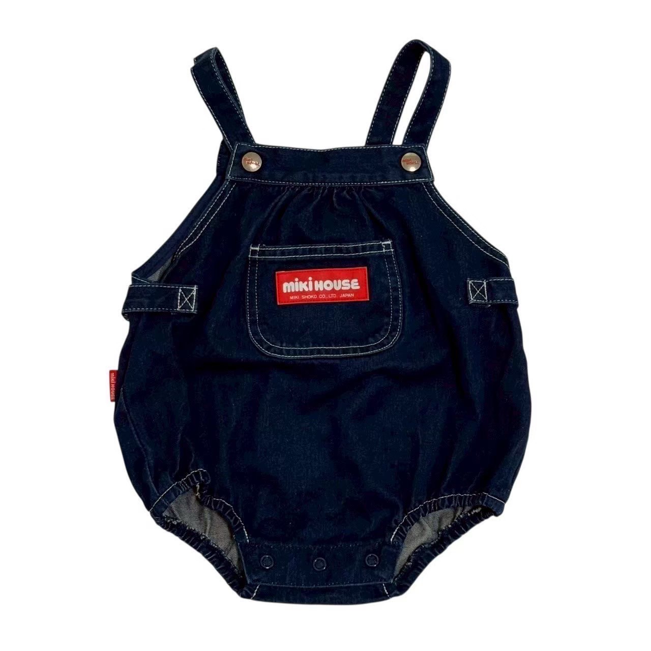 Rakuten - ［中古］mikihouse ミキハウス デニムオーバーオール 青系 ブルー系 ダルマオール デニム オーバーオール キッズ サイズ記載なし80cm相当