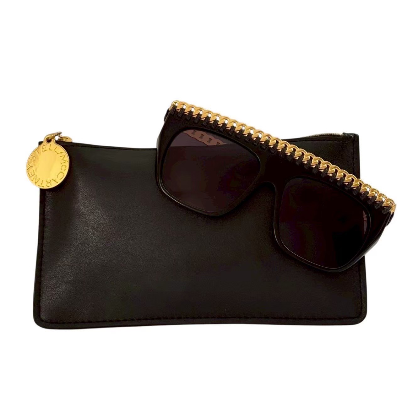 Rakuten - ［中古］STELLA McCARTNEY ステラマッカートニー サングラス 黒 ブラック ゴールドメタルチェーン SCOO10S ファラベラ 限定モデル カーブチェーン 55◻︎16-140 FALABELLA LIMITED EDITION レディース