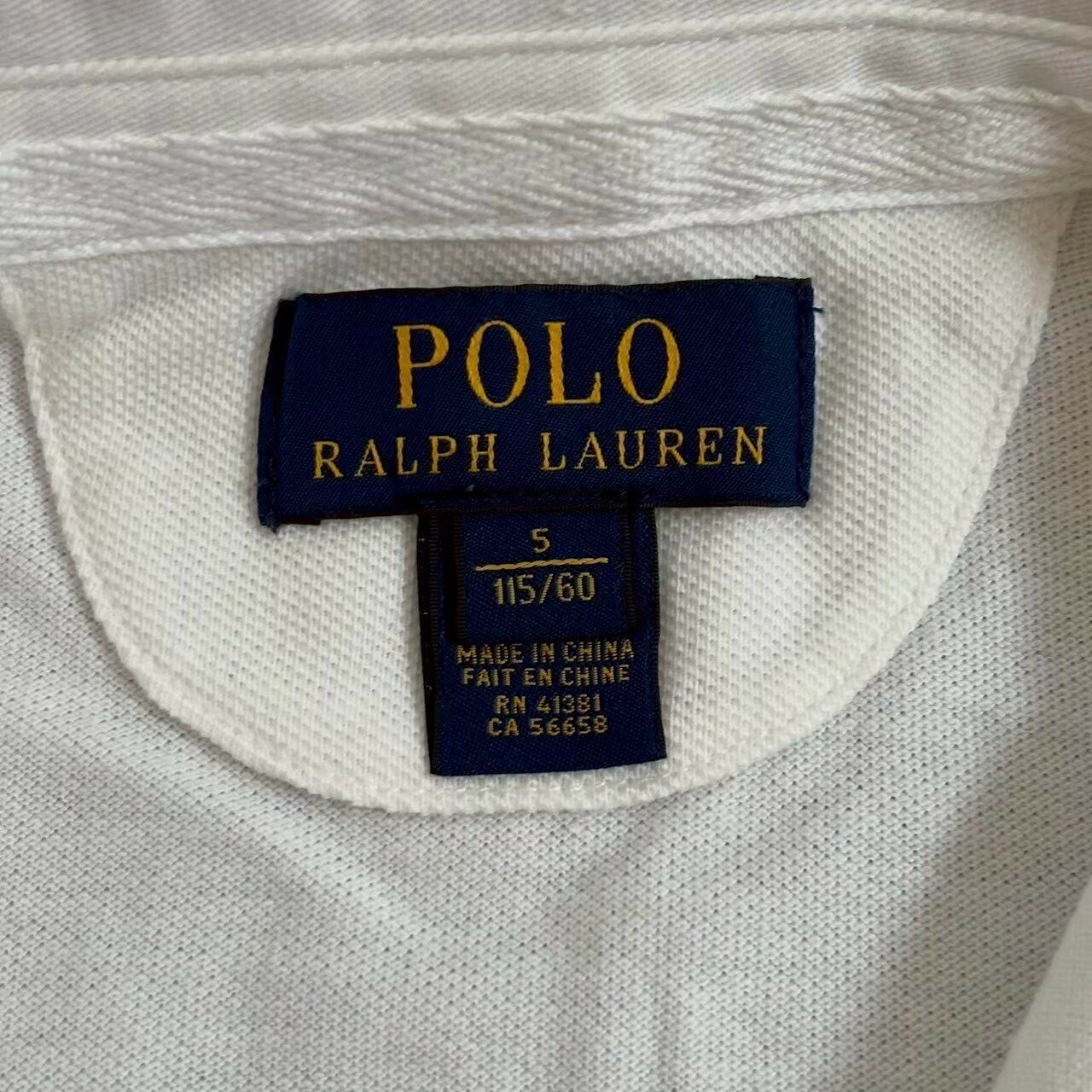 ［中古］POLO Ralph Lauren ポロ ラルフローレン 半袖ポロシャツ 白 ホワイト プレ...