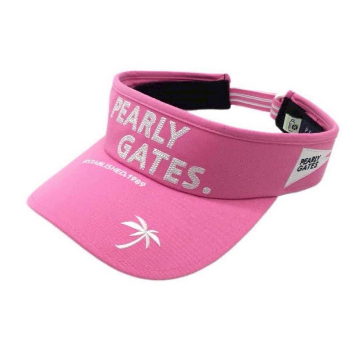 PEARLY GATES　パーリーゲイツ サンバイザー 053-3187502 ピンク　ゴルフ　レディース　ギフト　 もっと気軽にもっと楽しくゴルフをしよう」というコンセプトのもと、年齢や性別など、 あらゆる枠組みを超えたちょっとオシャレなゴルフウェアを、パーリーゲイツは提案します。 定番スタイルの2段ロゴの存在感に加え、サイドにも刺繍ワッペンをあしらったデザイン性の高いバイザーです。 ベルクロアジャスターでサイズ調節可能 ◆サイズ：フリーサイズ ※マジックテープアジャスターで調整可能 ◆本体：ポリエステル100% / 刺繍糸：ポリエステル100% - ブランド: PEARLY GATES - 色: ピンク - デザイン: パームツリーの刺繍 - スタイル: バイザーPEARLY GATES　パーリーゲイツ サンバイザー 053-3187502 ピンク　ゴルフ　レディース　ギフト　 もっと気軽にもっと楽しくゴルフをしよう」というコンセプトのもと、年齢や性別など、 あらゆる枠組みを超えたちょっとオシャレなゴルフウェアを、パーリーゲイツは提案します。 定番スタイルの2段ロゴの存在感に加え、サイドにも刺繍ワッペンをあしらったデザイン性の高いバイザーです。 ベルクロアジャスターでサイズ調節可能 ◆サイズ：フリーサイズ ※マジックテープアジャスターで調整可能 ◆本体：ポリエステル100% / 刺繍糸：ポリエステル100% - ブランド: PEARLY GATES - 色: ピンク - デザイン: パームツリーの刺繍 - スタイル: バイザー