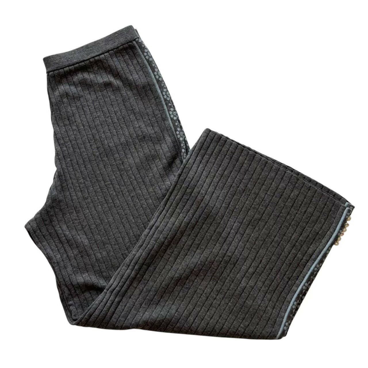 乐天商城 - ［中古］Super Beauty スーパービューティー ニットパンツ グレー ニット パンツ ズボン フレアパンツ レディース サイズ42 Lサイズ