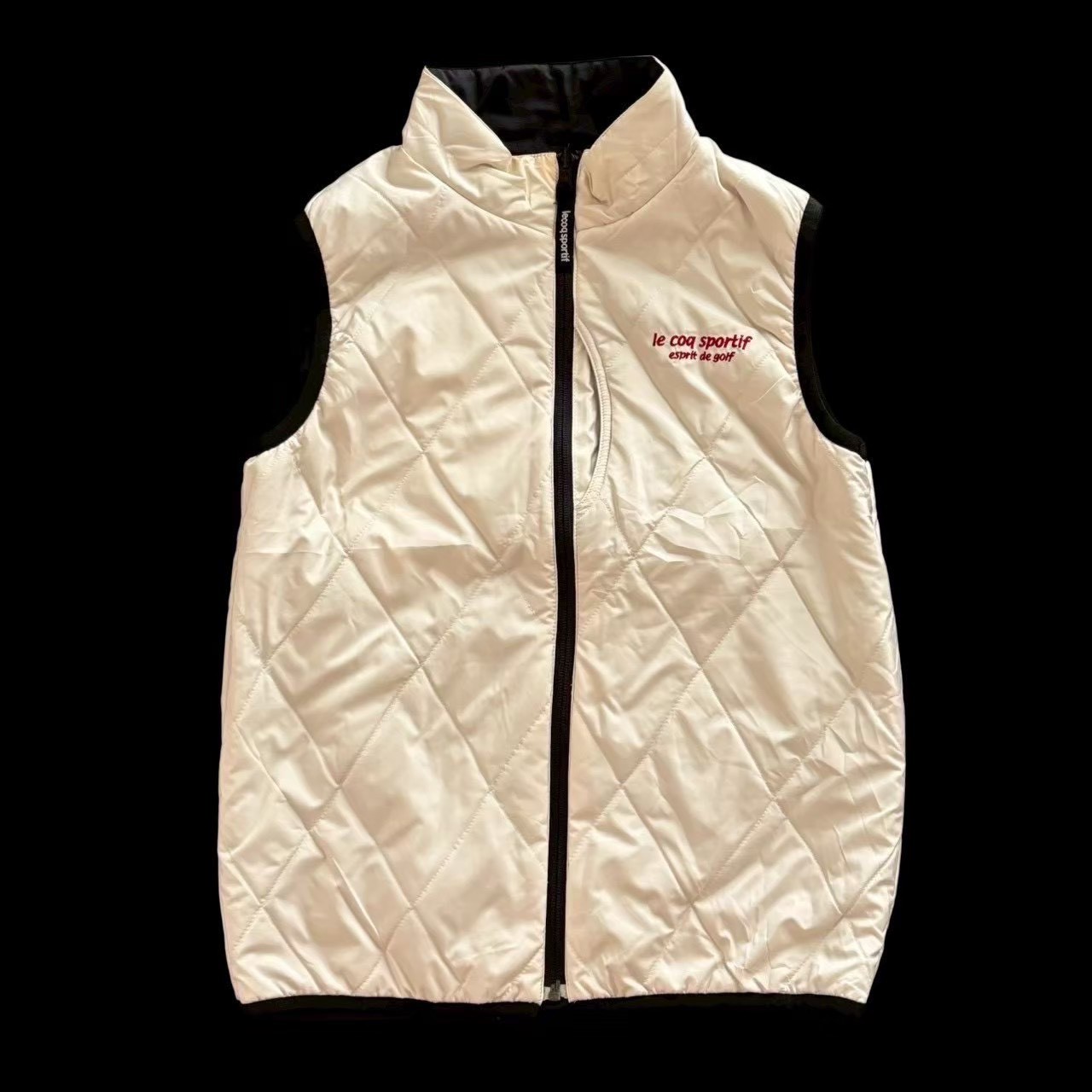 Other - ［中古］le coq Sportif ルコックゴルフ リバーシブルダウンベスト 黒 白 ブラック ホワイト ゴルフ 趣味 スポーツ ベスト メンズ Mサイズ