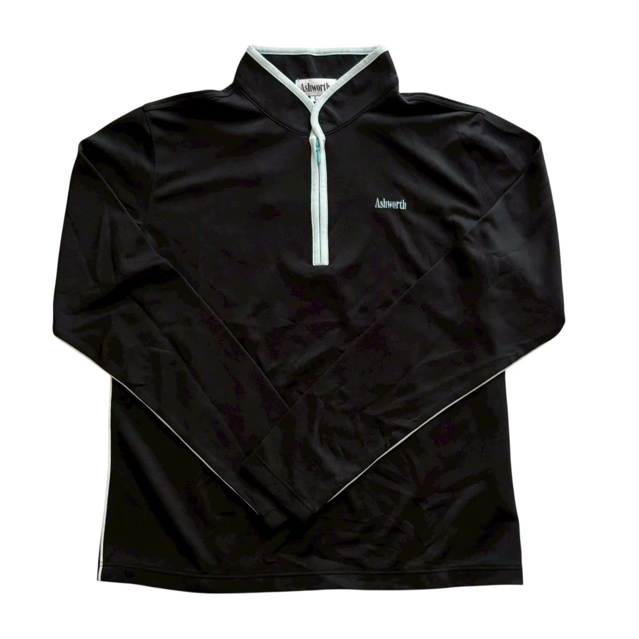 Ashworth - ［中古］Ashworth アシュワース ハーフジップ長袖シャツ 黒 ブラック 長袖 シャツ ゴルフ 趣味 スポーツ ハーフジップ レディース Lサイズ