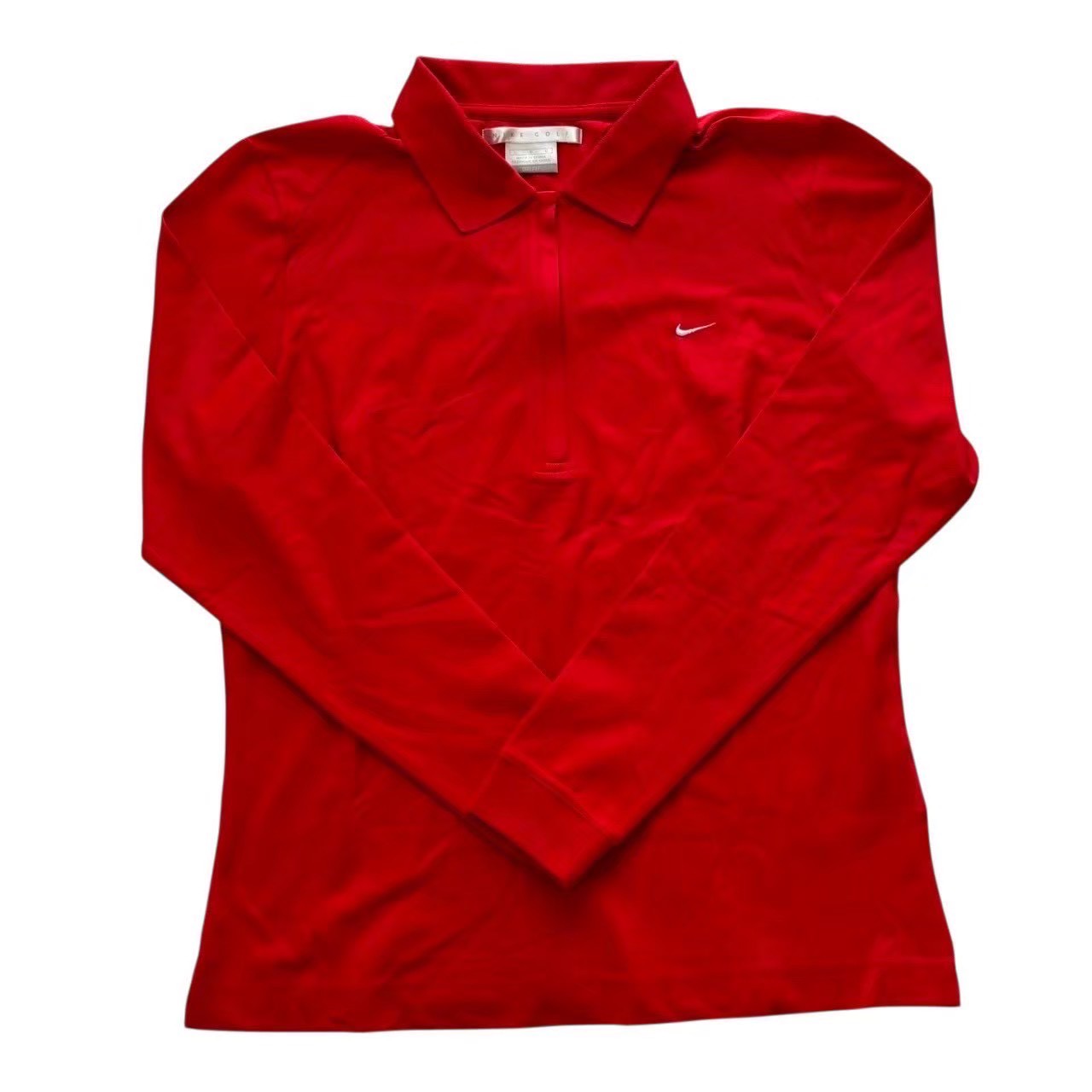 NIKE - ［中古］NIKE ナイキ ハーフジップシャツ 赤 レッド ハーフジップ 長袖 シャツ ゴルフ 趣味 スポーツ レディース Lサイズ