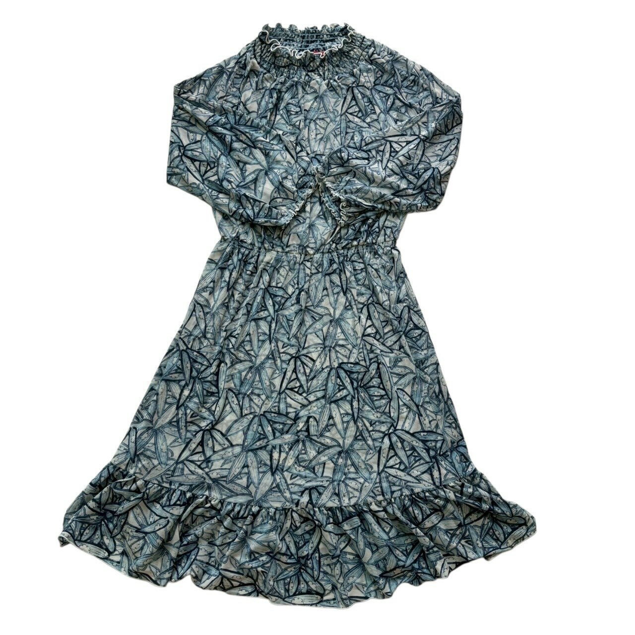 乐天商城 - ［中古］VIVIENNE TAM ヴィヴィアンタム シースルーワンピース 水色 白 ホワイト 長袖 シースルー ワンピース ウエストマーク レディース Sサイズ
