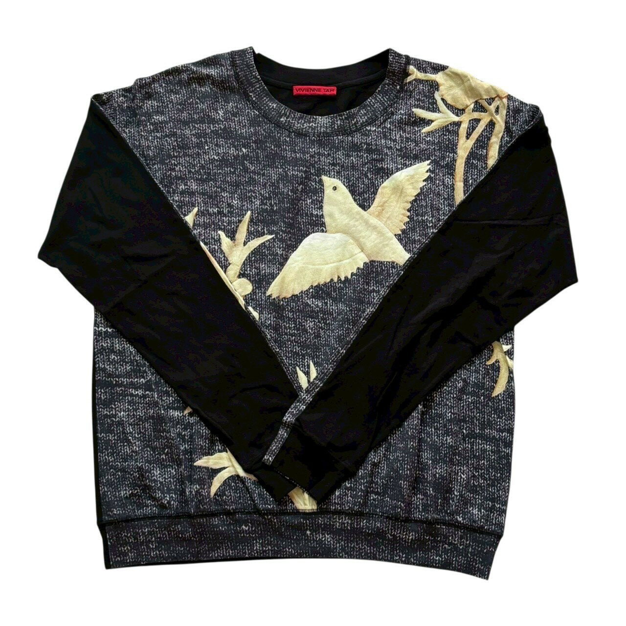 Rakuten - ［中古］VIVIENNE TAM ヴィヴィアンタム 長袖シャツ 黒 金 ブラック ゴールド 鳥 レディース サイズ0 Sサイズ