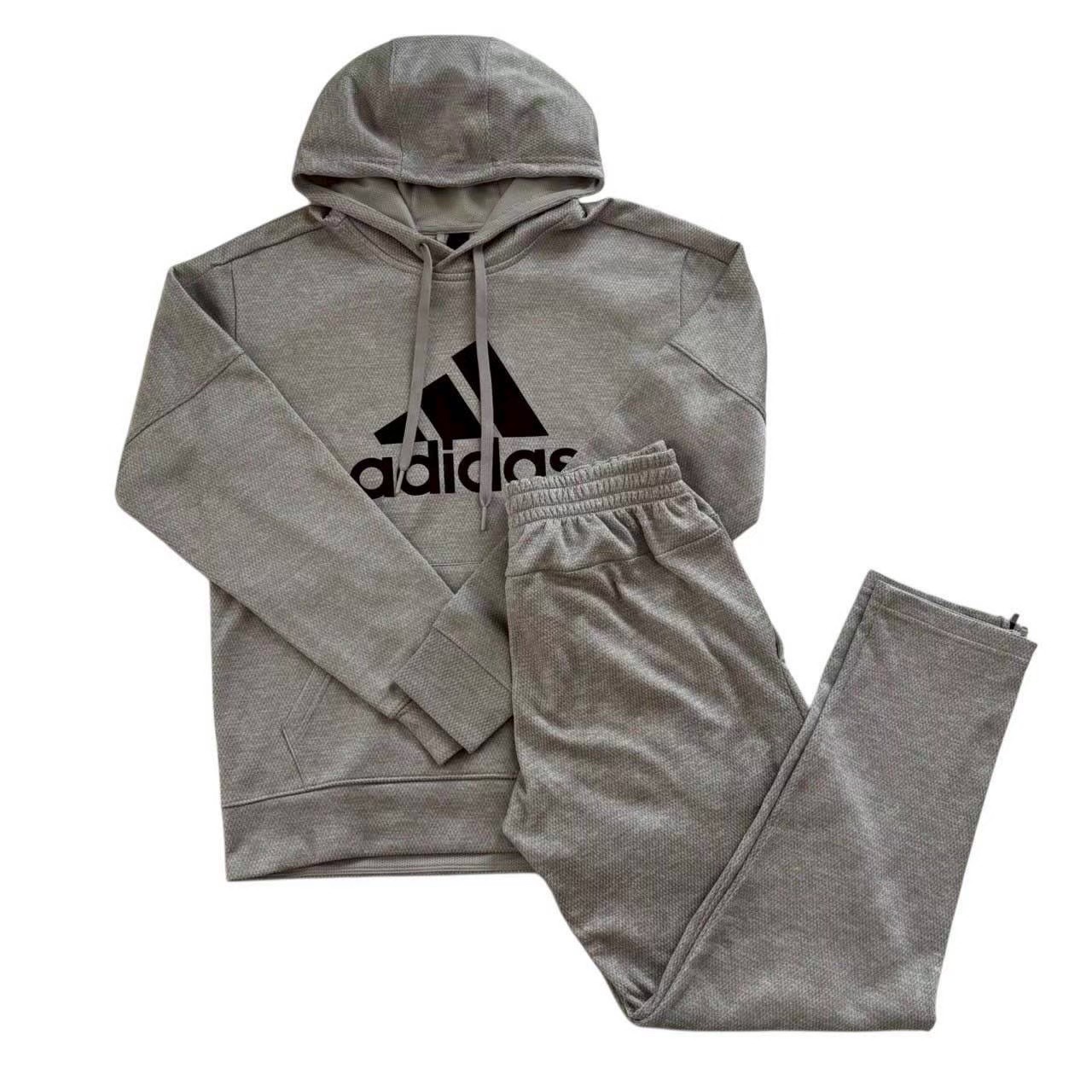 Rakuten - ［中古］adidas アディダス スウェットセットアップ グレー ロゴ入り ビックロゴ スウェット パーカー パンツ 長ズボン セットアップ メンズ Sサイズ
