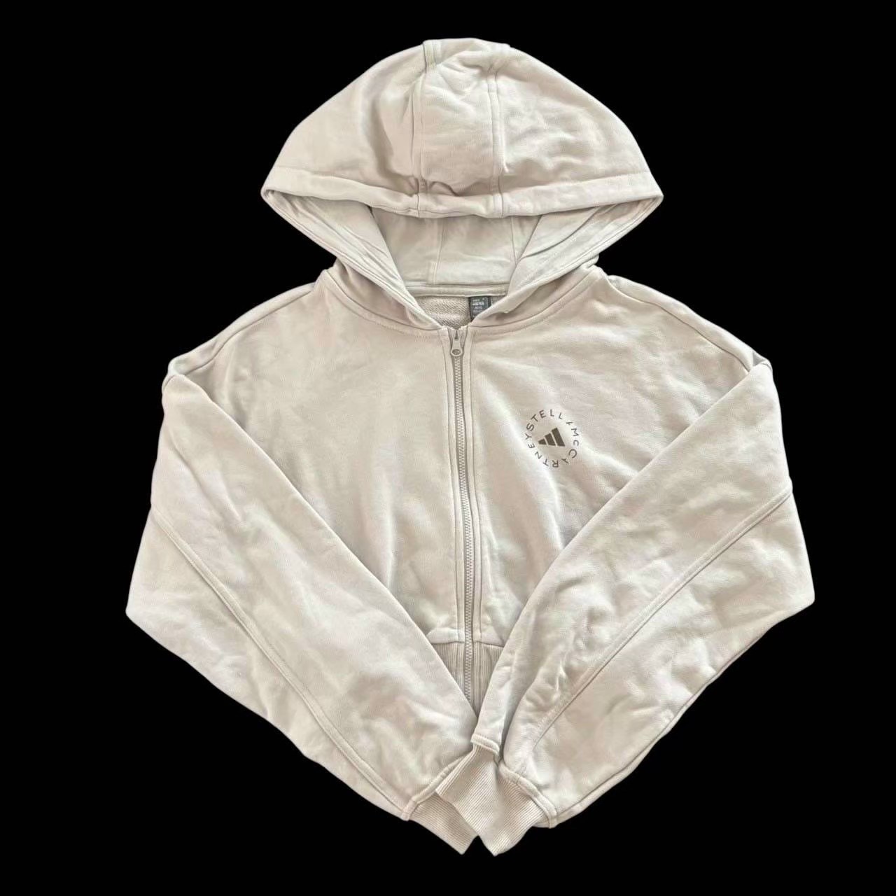 Rakuten - ［中古］adidas Stella McCartney アディダス ステラマッカートニー パーカー グレー フルジップ ショート丈 綿 レディース Sサイズ