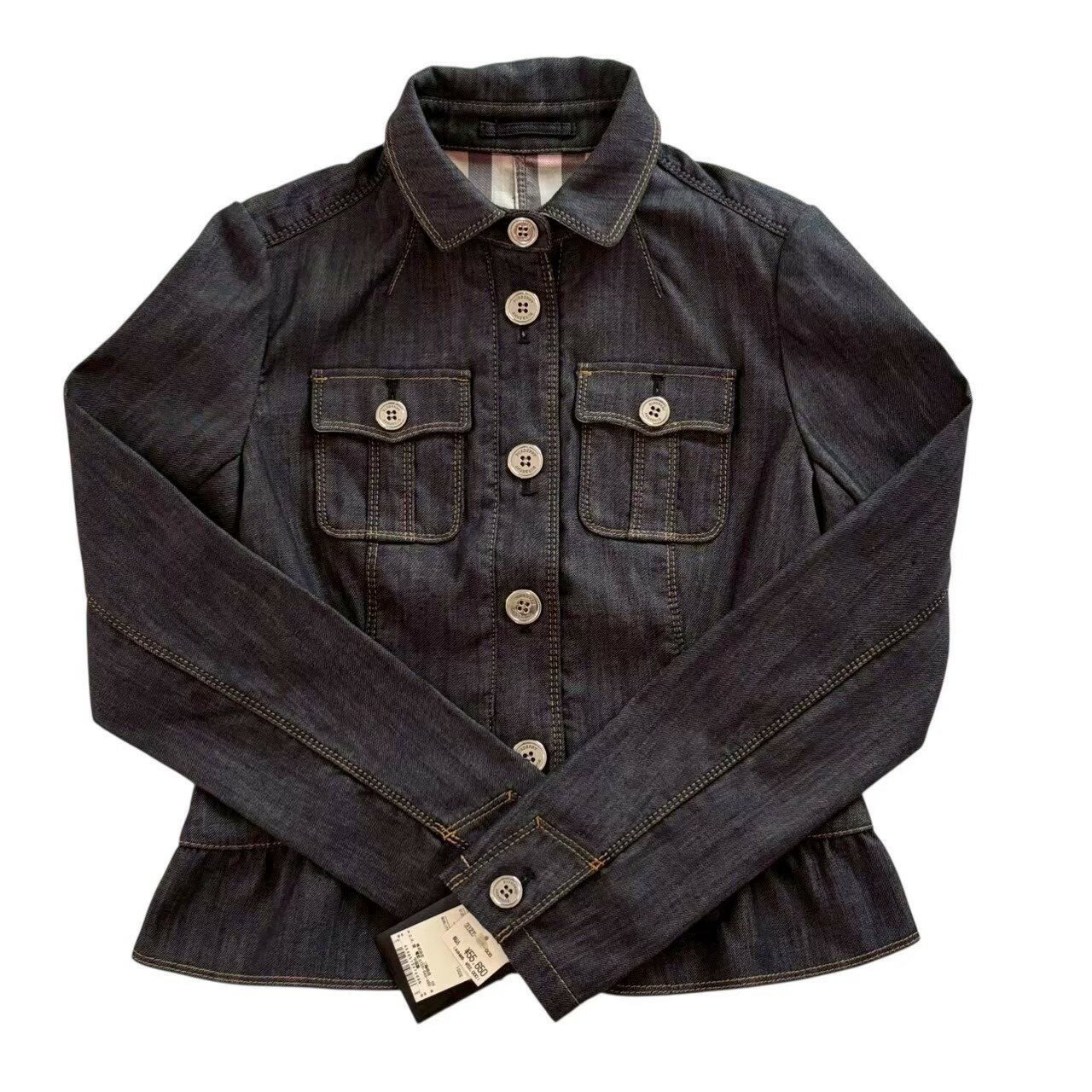 Rakuten - ［中古］BURBERRY バーバリー デニムジャケット 青 ブルー デニム ジャケット ジージャン Gジャン アウター 上着 レディース サイズ40 Lサイズ