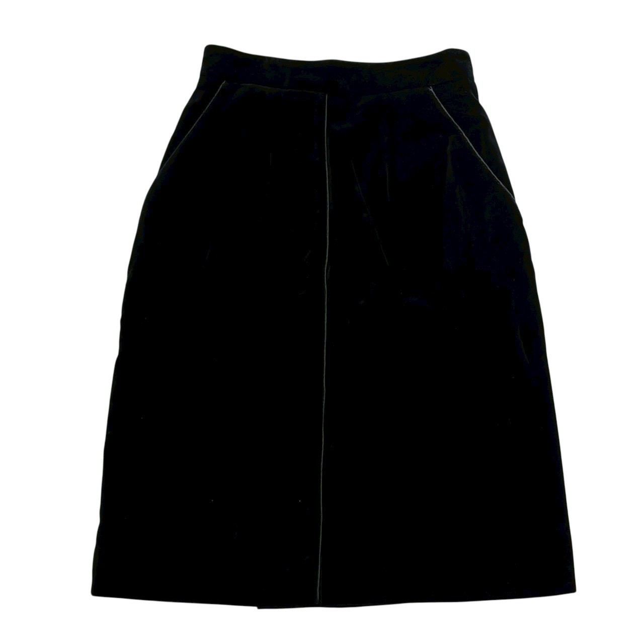 Rakuten - ［中古］LANVIN ランバン ベルベットタイトスカート 黒 ブラック ベルベット タイトスカート 膝丈 レディース サイズ07 Mサイズ