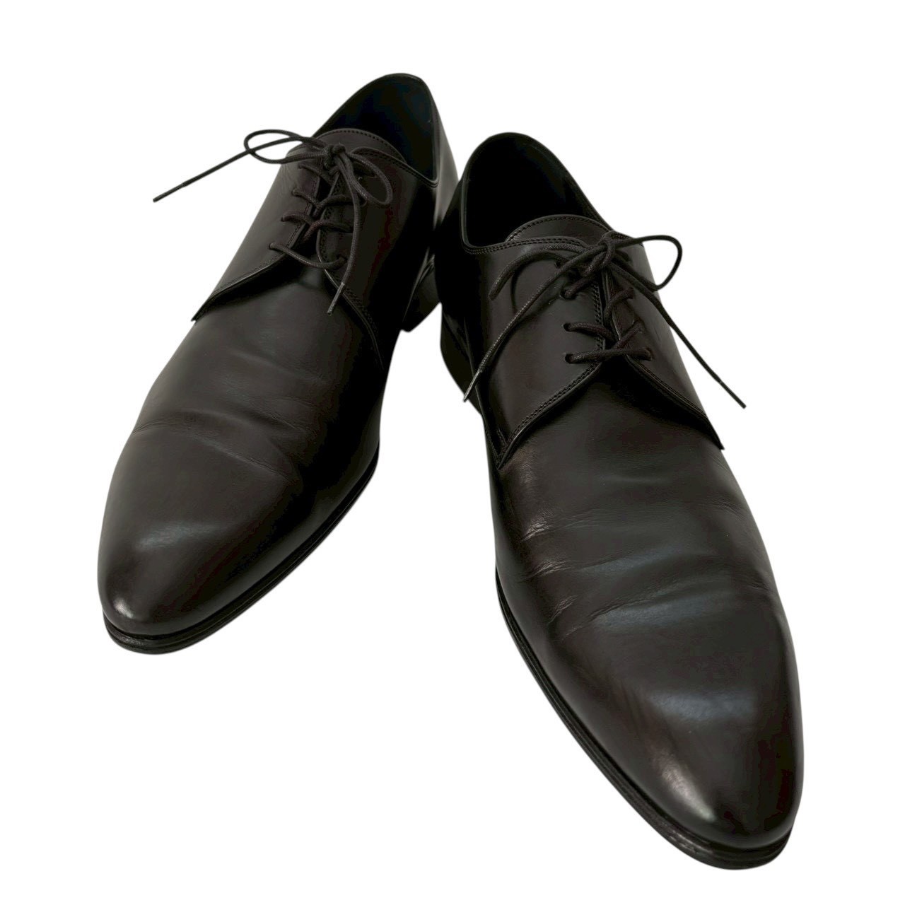 ［中古］Dior ディオール プレーントゥ シューズ メンズ 42 26.5cm 27cm相当 ブラック レザー ドレスシューズ ビジネスシューズ フォーマル 革靴 12HBM42 高級 ブランド イタリア製 オールシーズン