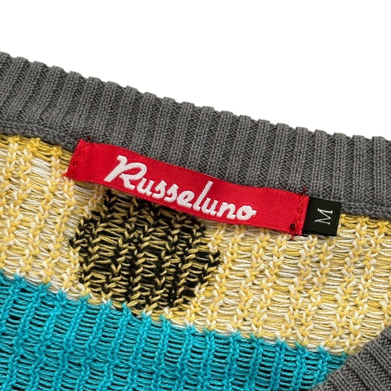 ［中古］Russeluno ラッセルノ ゴルフ ニットベスト レディース M ドット柄 Vネッ...