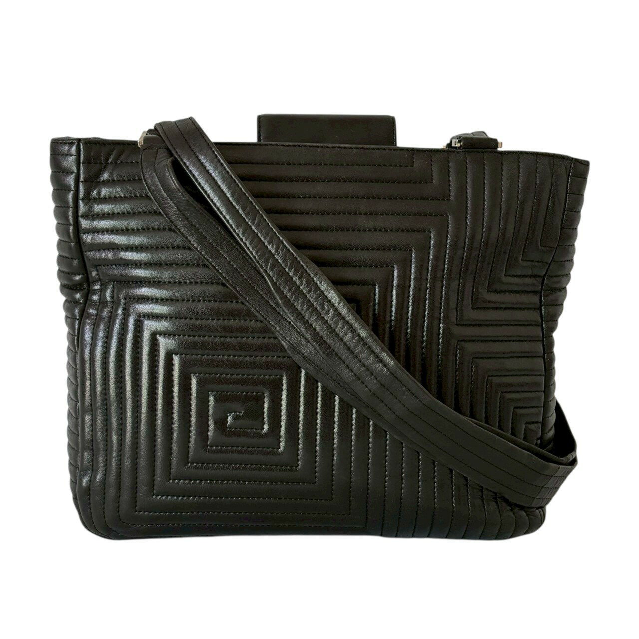 乐天商城 - ［中古］BALLY バリー レザー トートバッグ ブラック キルティング ショルダーバッグ レディース 大容量 肩掛け 通勤 通学 高級感 ビジネス カジュアル 本革風 長めハンドル 無地 シンプル オールシーズン