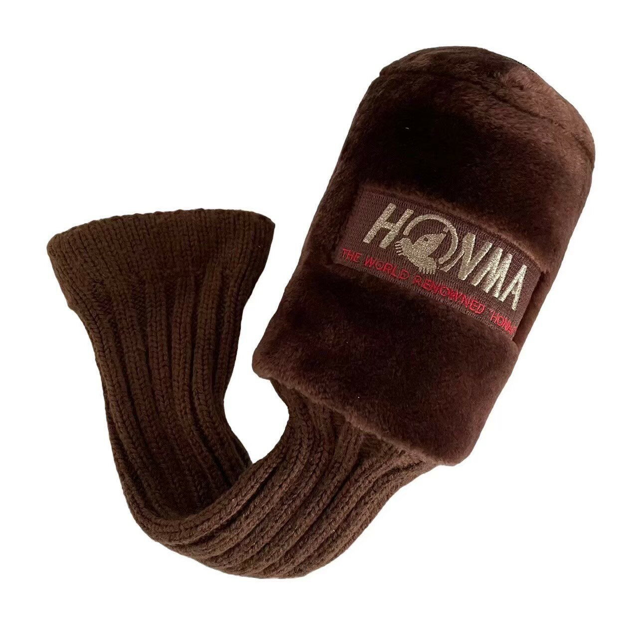 乐天商城 - 「中古」HONMA ホンマ ヘッドカバー ブラウン ニット ファー 4番 ウッド ゴルフ 趣味 ホビー スポーツ シンプル 無地 刺繍 ロゴ ブランド メンズ