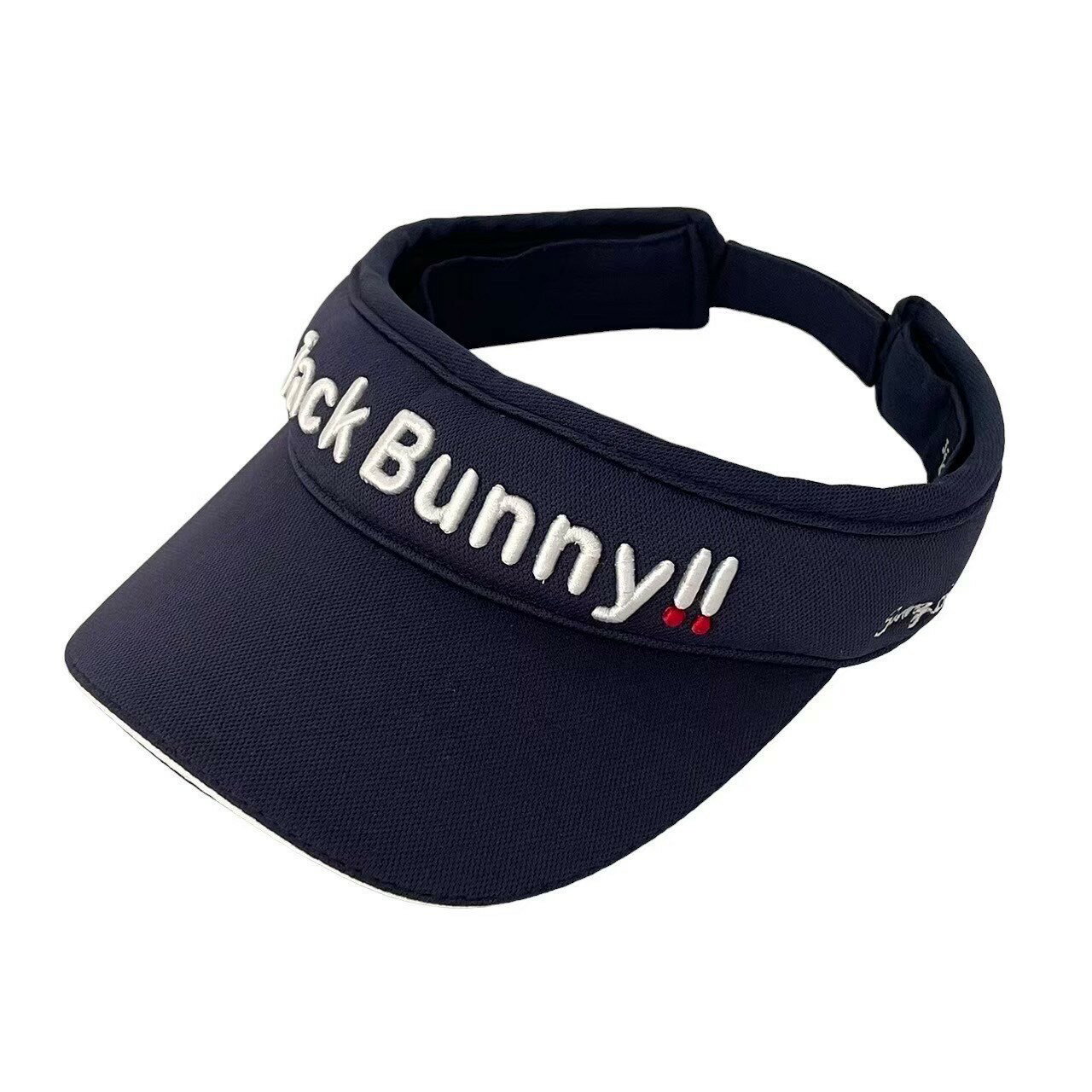 乐天商城 - ［中古］JackBunny!! ジャックバニー サンバイザー 帽子 ブランド 小物 ファッション 紺 ネイビー 立体ロゴ 刺繍 ゴルフ 趣味 スポーツ レディース フリーサイズ 夏 秋 春