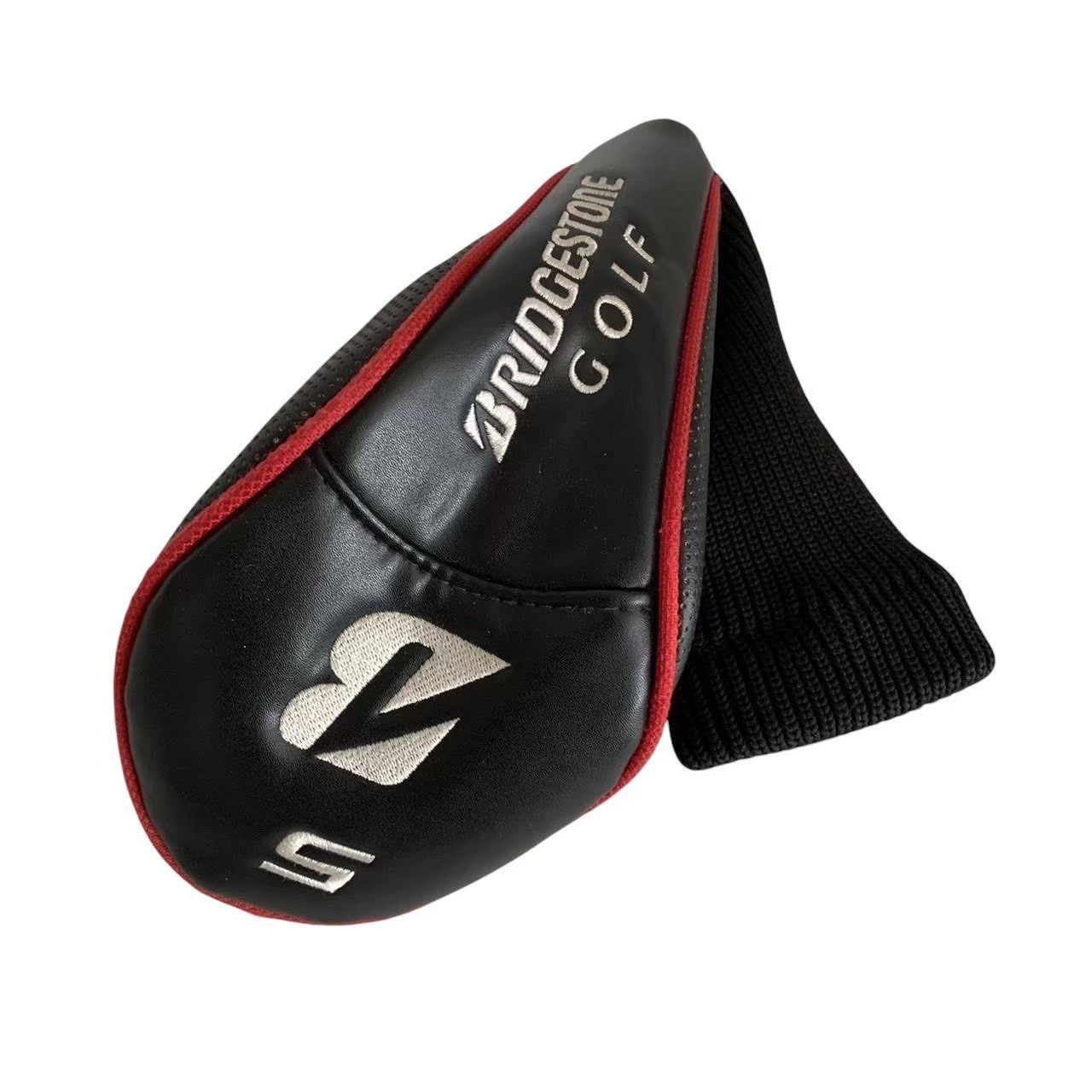 樂天商城 - ［中古］BRIDGESTONE ブリヂストン ゴルフ スポーツ 趣味 ホビー ブランド 小物 ヘッドカバー 5番 ウッド ブラック 黒 PUレザー 合皮 フェイクレザー 赤 白 刺繍