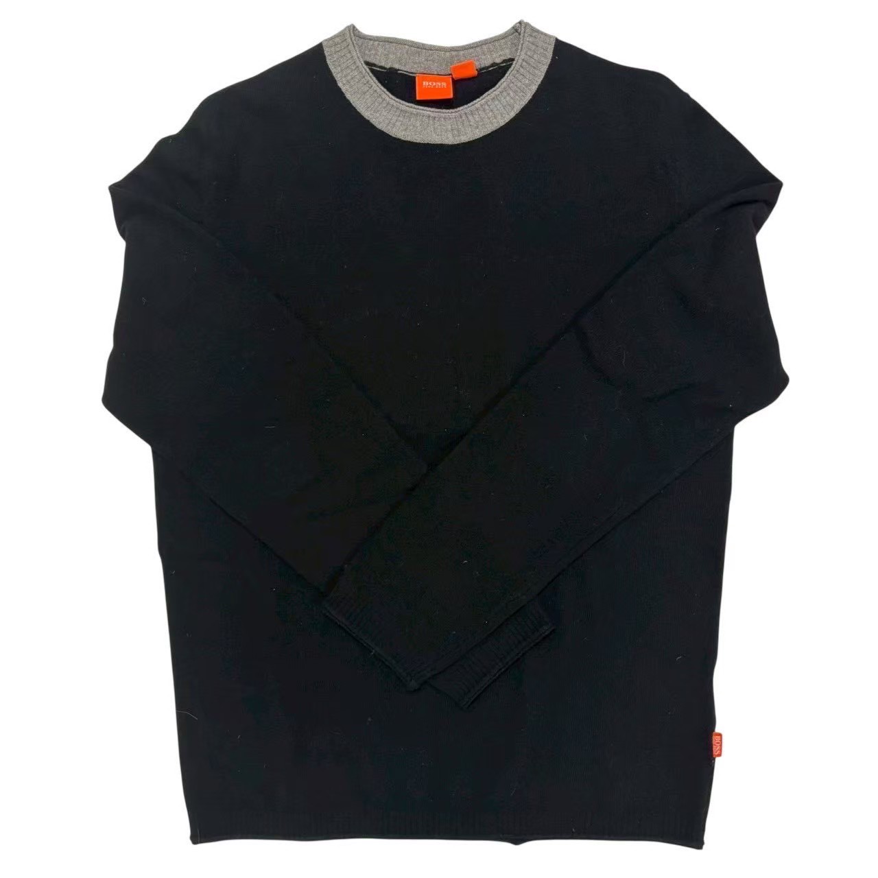 樂天商城 - ［中古］HUGO BOSS ヒューゴボス ニット セーター トップス 長袖 黒 クルーネック Mサイズ 無印 メンズ ファッション ブランド 無地 シンプル 秋 冬 ウール ブラック