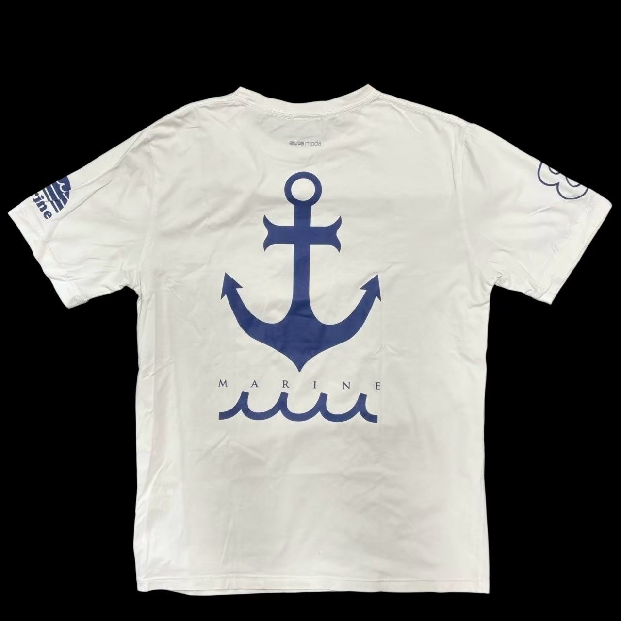 樂天商城 - ［中古］muta MARINE ムータマリン Tシャツ 白 プリントTシャツ 半袖Tシャツ トップス Mサイズ 115390899-1 メンズ ファッション 綿 コットン 夏 イカリ マリン 海