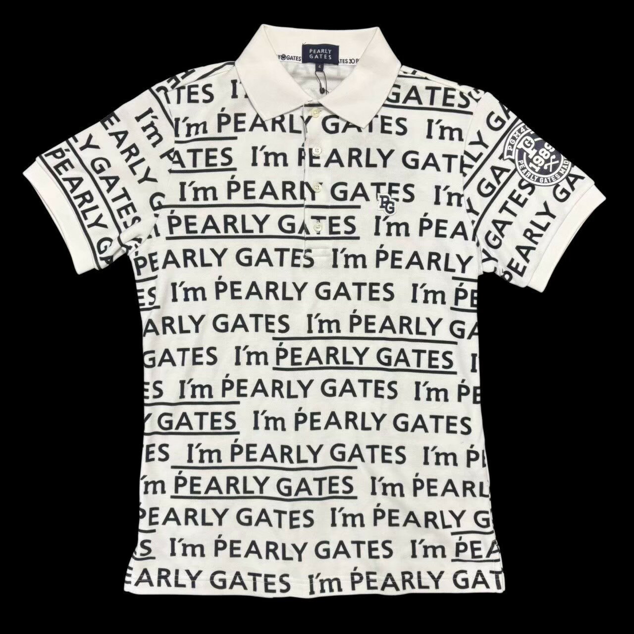 樂天商城 - ［中古未使用］PEARLY GATES パーリーゲイツ ポロシャツ ウェア シャツ 半袖Tシャツ 白 ロゴ 4サイズ スポーツ ゴルフ GOLF ゴルフウェア 053-9160313 メンズ 春 夏 秋