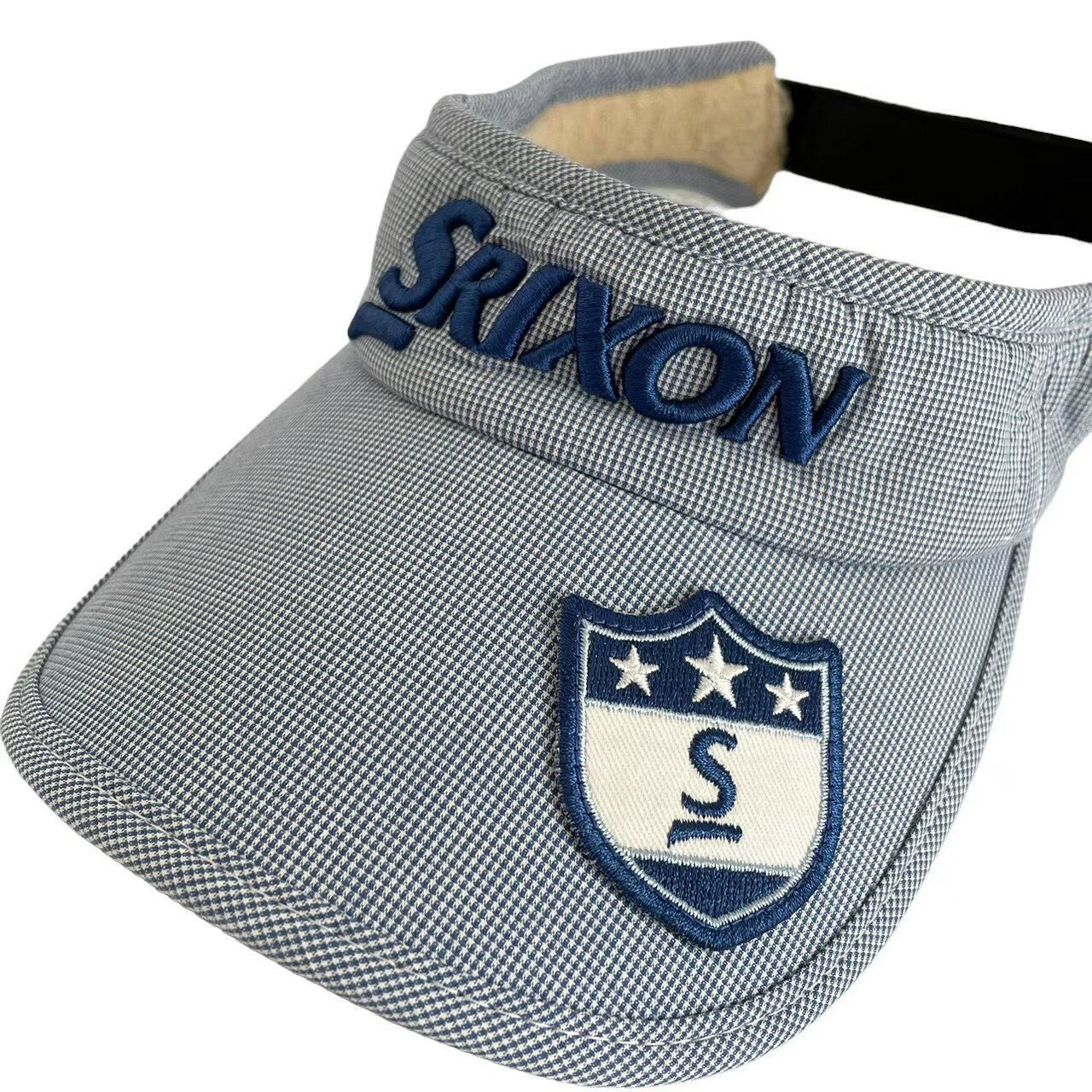 「中古」SRIXON スリクソン サンバイザー ブルー　ロゴワッペン　刺繍ロゴ