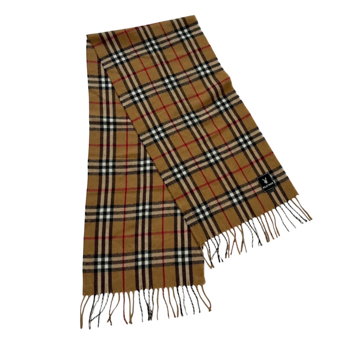 中古 BURBERRY LONDON バーバリーロンドン マフラー カシミヤ チェック柄 PLAYBOY プレイボーイ ワッペン keepclimbing-10005704 総合ブランドリユースClimb サンプル画像3