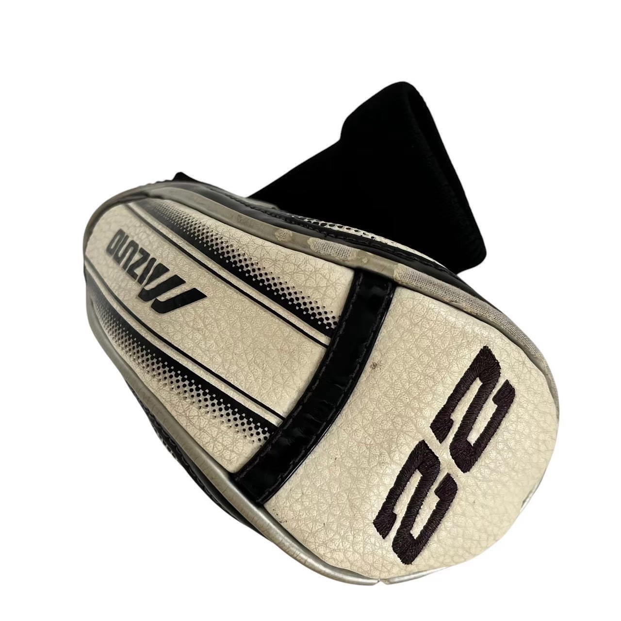 「中古」MIZUNO ミズノ ゴルフ ヘッドカバー MP CLK-H ユーティリティ ホワイト PUレザー ブランド スポーツ 趣味 小物 ホワイト ブラック 白 黒