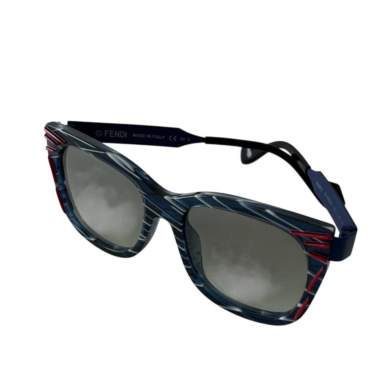 ［中古］FENDI フェンディ Kinky Thierry Lasry FF0180/S 54□18 140 サングラス アイウェア カラーレンズ アセテート ブルー 美品 ブランド ユニセックス