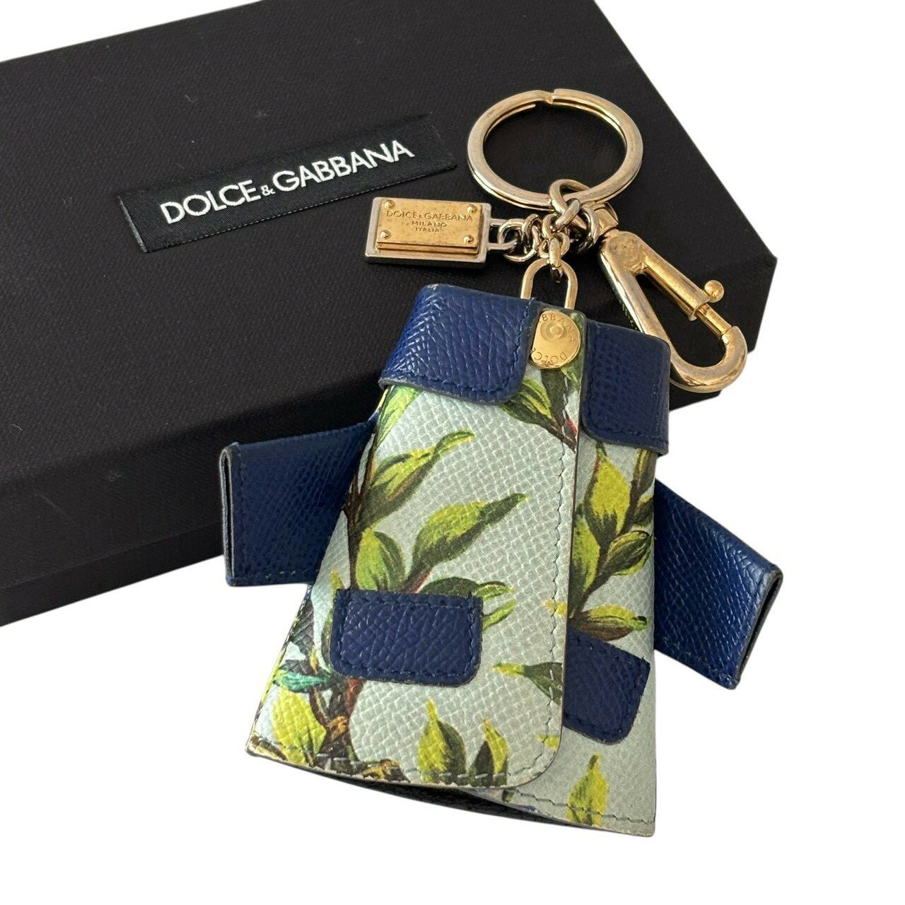 ［中古］DOLCE＆GABBANA ドルチェ&ガッバーナ D&G ドルガバ 4連 キーケース キーホルダー バッグチャーム 小物 総柄 レザー マルチカラー 花柄 ボタニカル レディース