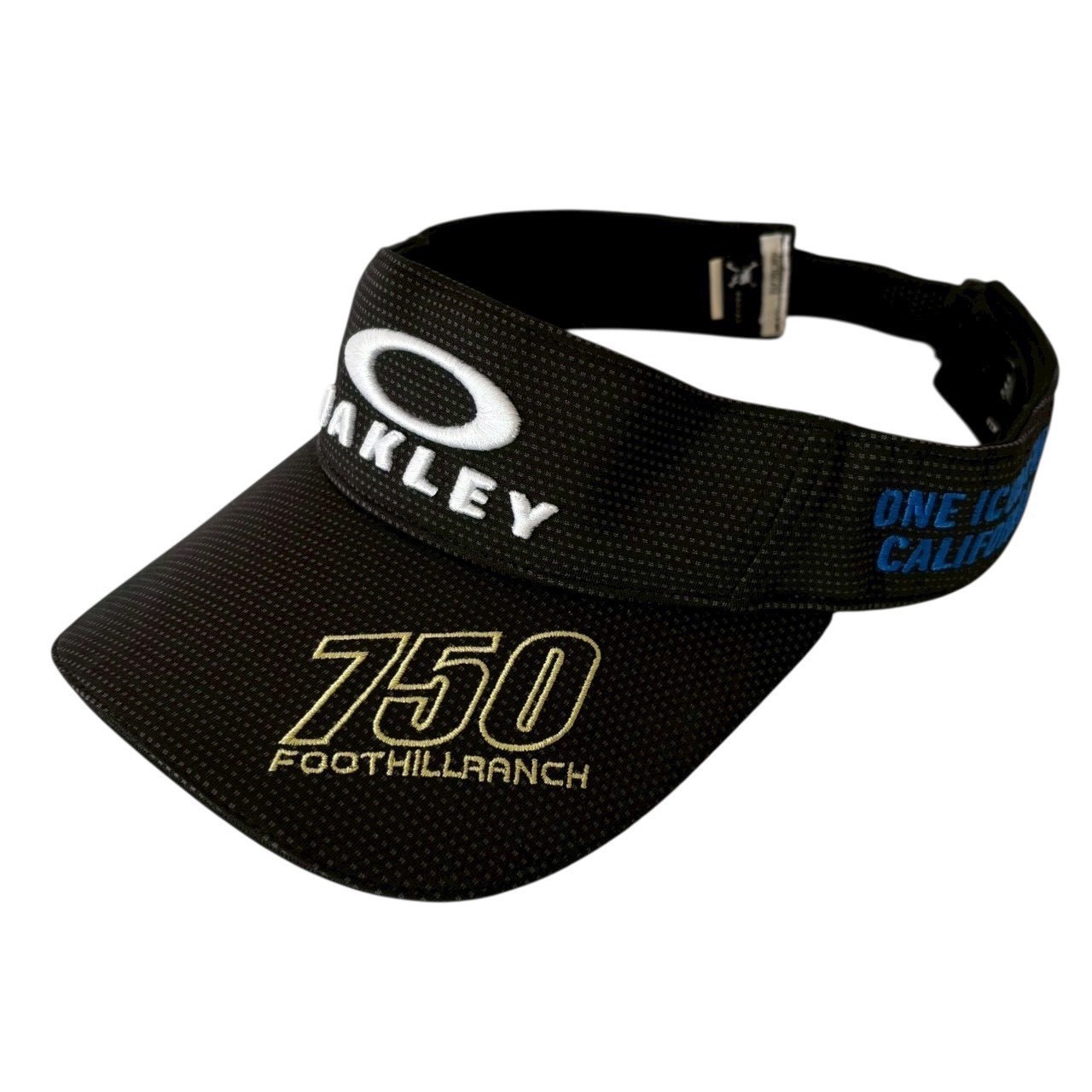 ［中古］OAKLEY オークリー サンバイザー 黒 ブラック ゴルフサンバイザー 帽子 750 FOOT HILLRANCH ONE ICON FHR CALIFORNIA ゴルフ 趣味 スポーツ