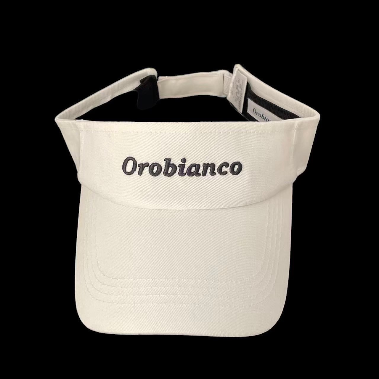 「中古」Orobianco オロビアンコ バイザー ホワイト ブラック コットン 帽子 サン...